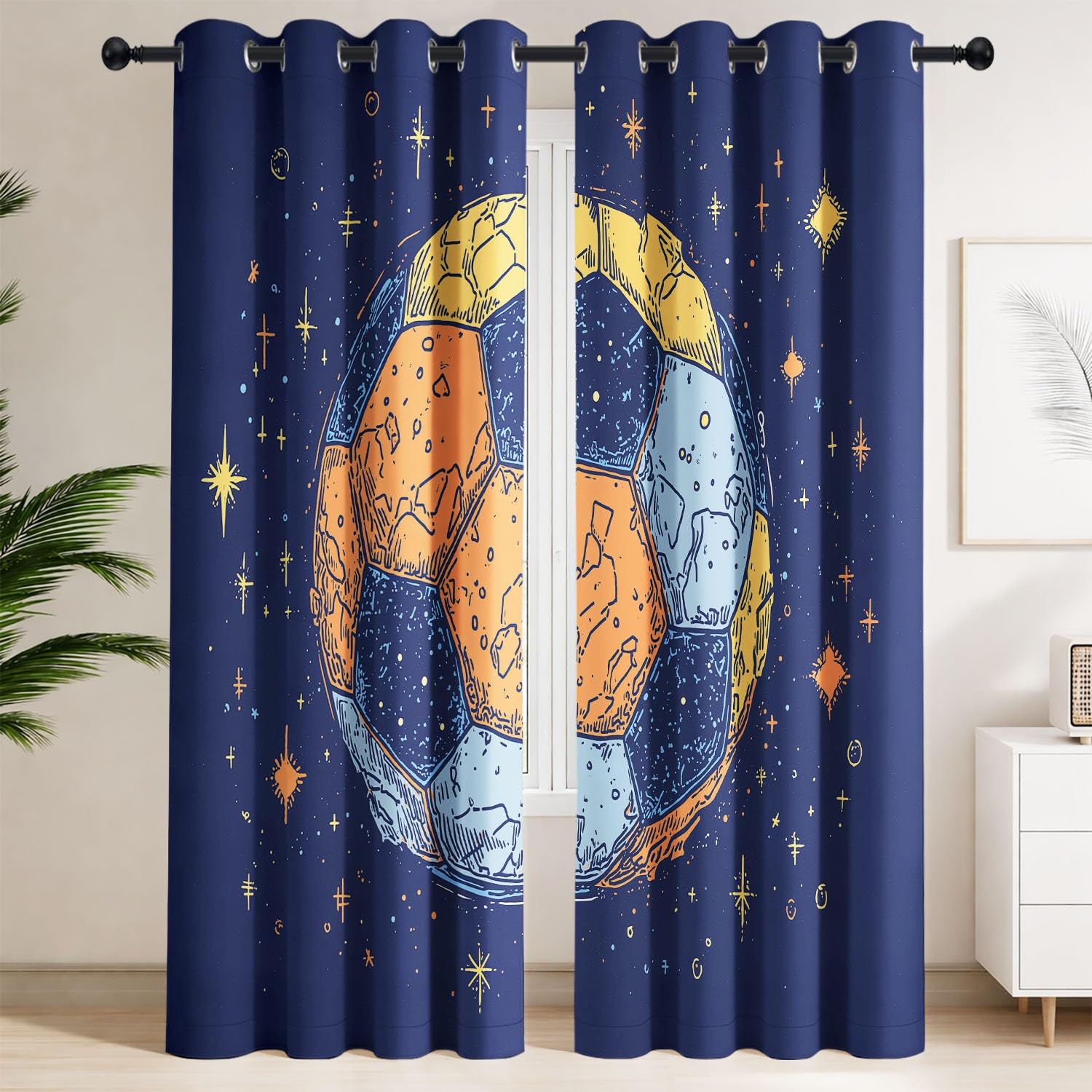 Rideaux occultants football pour bloquer la lumière du jour