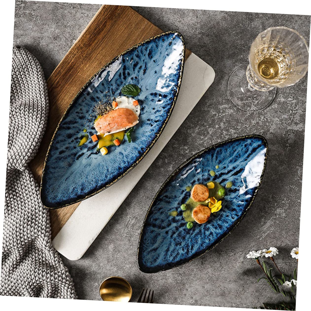 Gatuida Assiette à Sushi pour Maison Support à Saumon Assiette à Aliments Glacés
