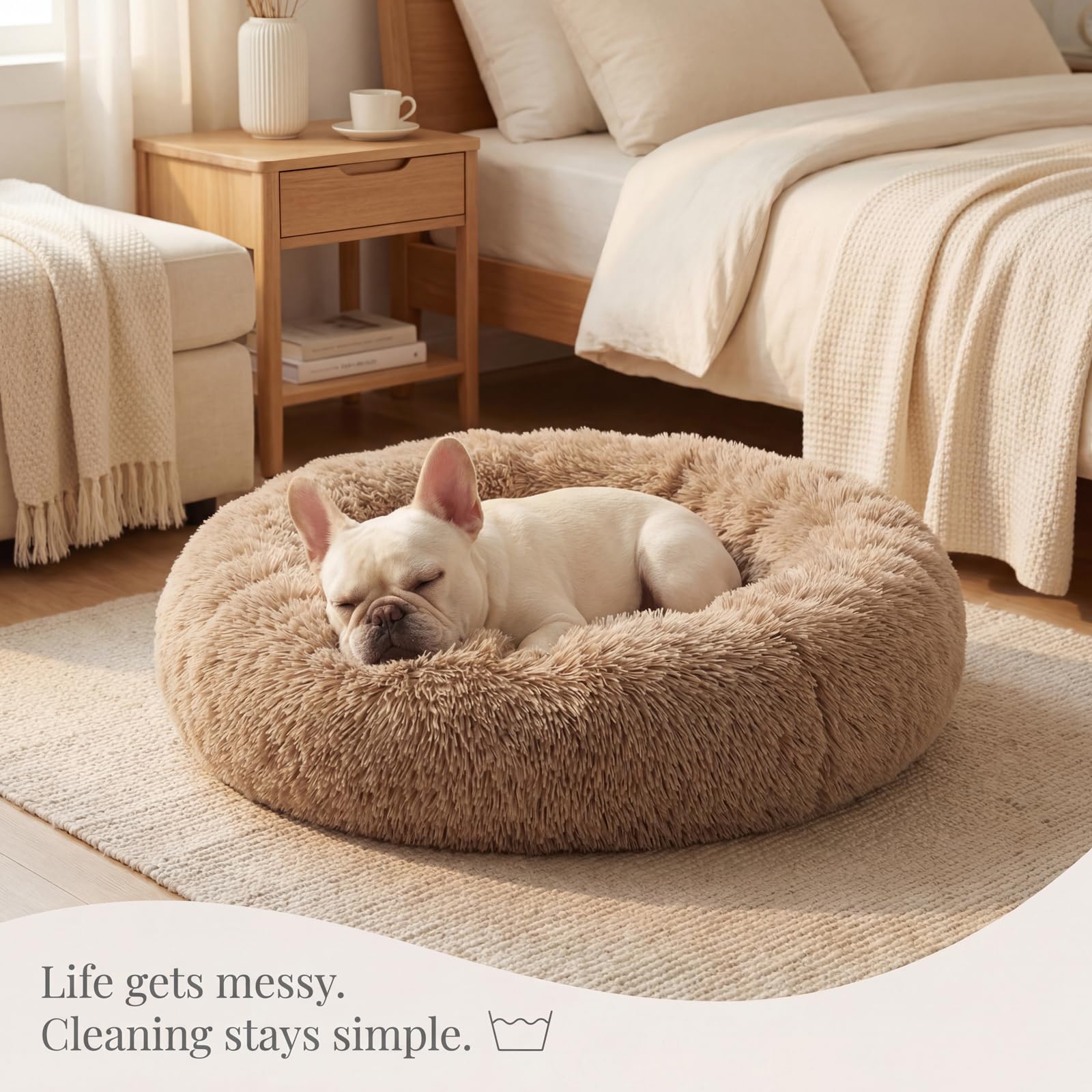 nononfish Dog Bed Mat for Medium Dogs, Army Green Orthopedic Pet Bed, 30x30x7 inches, High Density Fiber Cotton, Stuffed, Washable, Indoor, 30 pounds Weight Capacity: 30 inches Brown