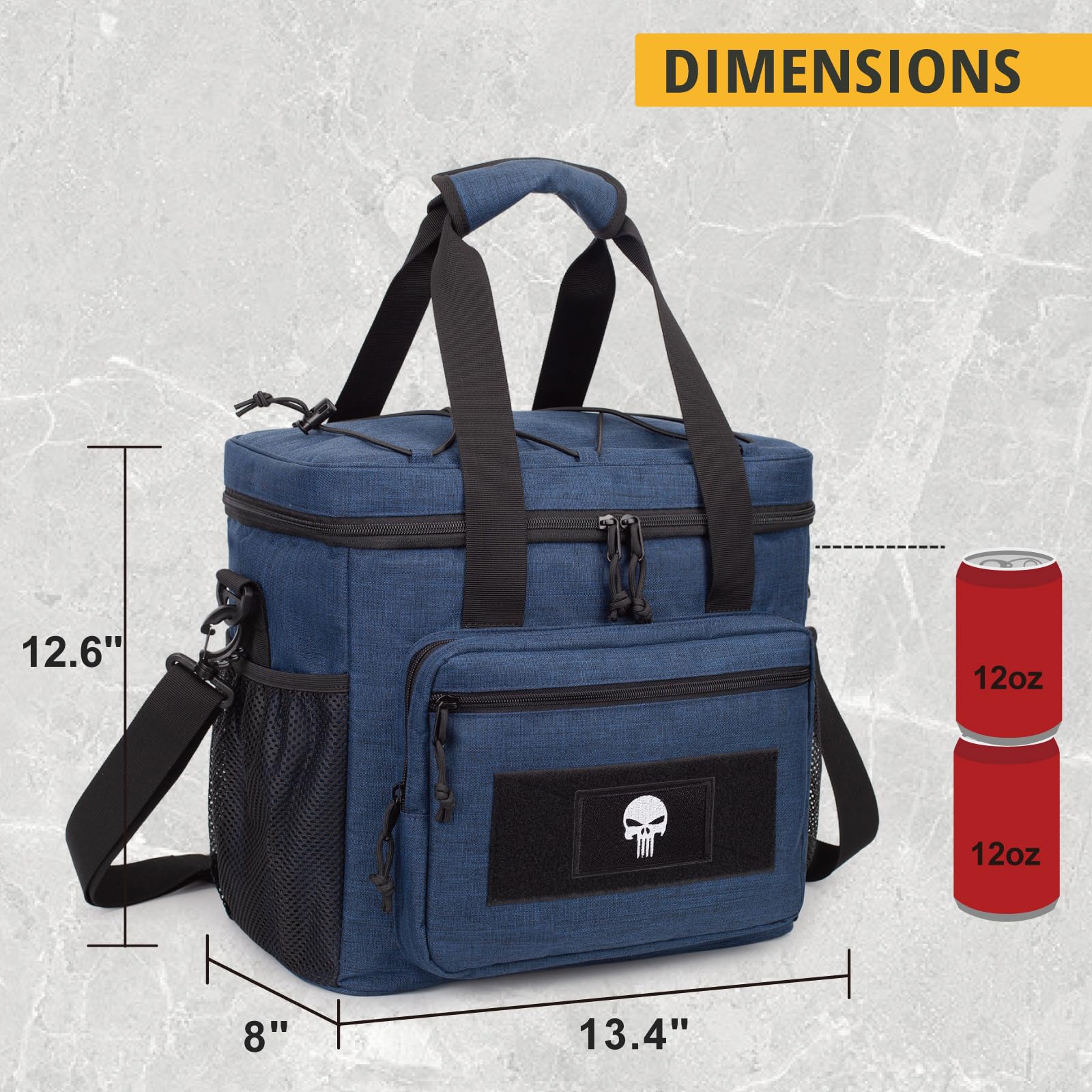 Borsa Pranzo per Uomo, Borsa Termica Tattica con Sistema MOLLE, Isolata, Impermeabile e Capiente, per Donna e Adulti, con Tracolla Regolabile, Ideale per Lavoro, Picnic, Ufficio e Tempo Libero.
