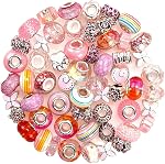 60 Pcs européennes Assorted Large Hole Spacer Perles, Assortiments en résine métallique Perles de charme Perles en Strass, Fournitures pour DIY Collier Bracelets Bijoux de fabrication (vert)