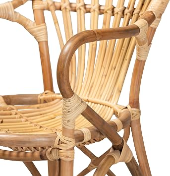 Bali & pari Sheraton Modern and Contemporary Light Honey Rattan Dining Chair