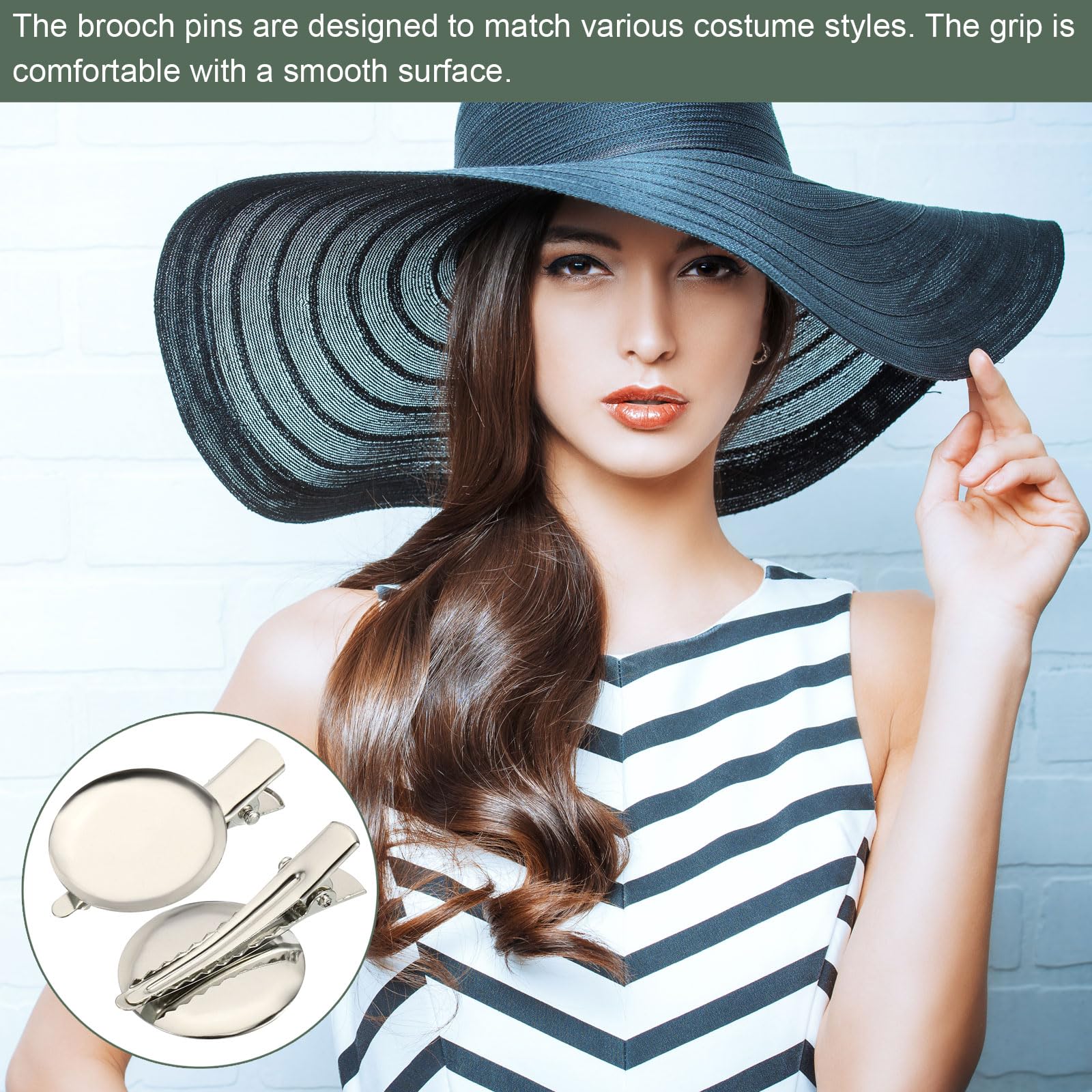 YOKIVE 20 Pcs Brooch Clasp Pins, Disc Base Blank Trays Clips, Sewing Badges Craft, Great for Art Home, Shop - Image 4