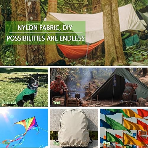 Miniatura 7 de 9KM DWLIFE Tela, tela de nailon Ripstop impermeable blanca 40D, 60 x 39 pulgadas, ligera, revestimiento de PU, tela hermética para cometa, tienda