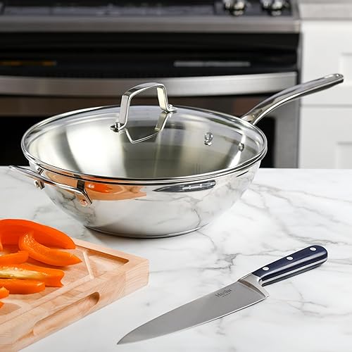 Miniatura 3 de Martha Stewart Castelle - Sartén multiusos esencial de acero inoxidable de 12 pulgadas con tapa