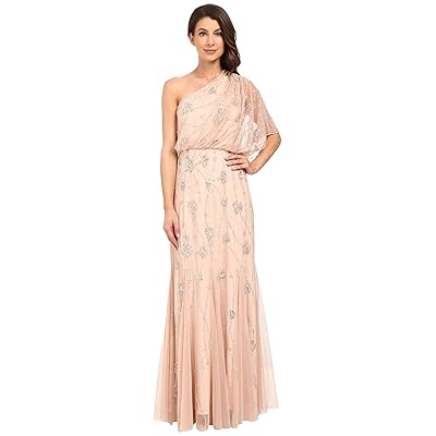 Adrianna Papell One Shoulder Beaded Blouson Dress Women