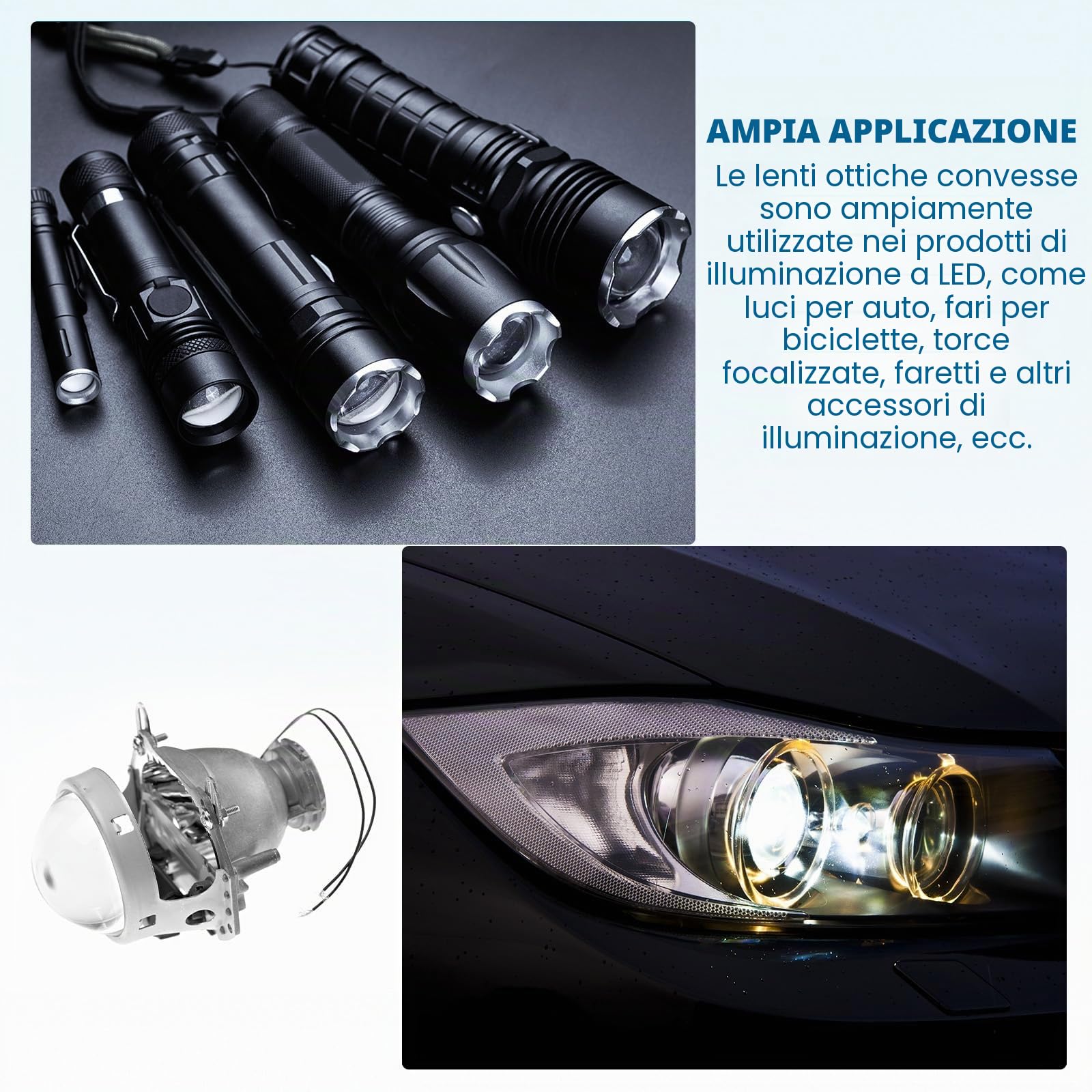 PATIKIL Diametro 52mm Lente Convessa Piatta, 3 Pezzi Altezza 22mm Lente Ottica Convessa Acrilica LED con Bordo per Torcia Auto Bicicletta Faro Proiettore, Trasparente PATIKIL Diametro 52mm Lente Convessa Piatta, 3 Pezzi Altezza 22mm Lente Ottica Convessa Acrilica LED con Bordo per Torcia Auto Bicicletta Faro Proiettore, Trasparente