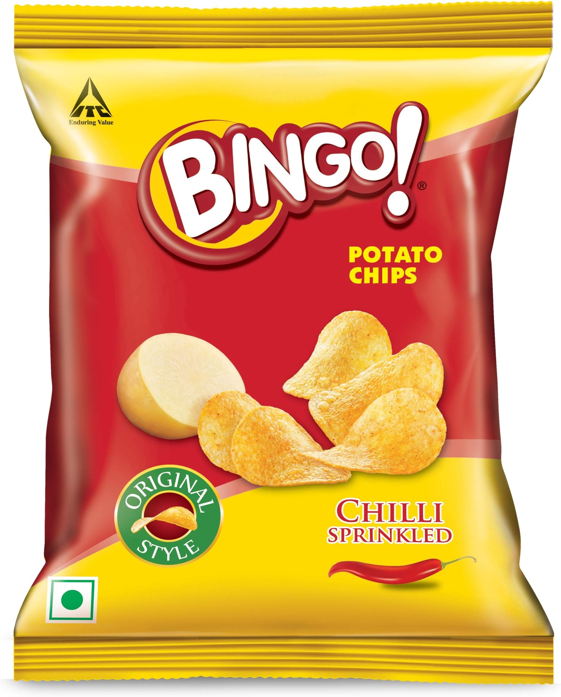 Bingo Potato Chips - Chilli Sprinkled, 52g Pouch