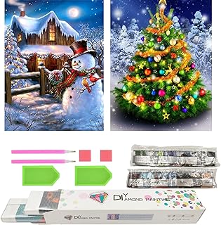 2022 Christmas Winter Painting 79 58cm Round Diamond And Ab Diamond Amazon.co.uk: Christmas Diamond Painting Kits