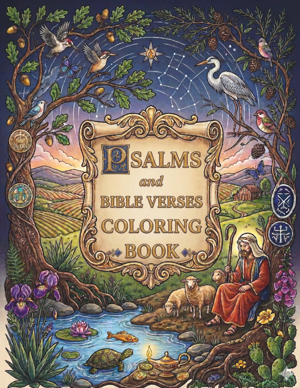 Psalms and Bible Verses Coloring Book: Scripture Designs for Stress Relief, Christian Meditation, and Spiritual Growth