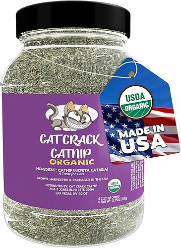 Miniatura 11 de Cat Crack Hierba gatera orgánica, mezcla orgánica 100% natural que energiza y excita a los gatos, golosinas seguras de hierba gatera utilizadas