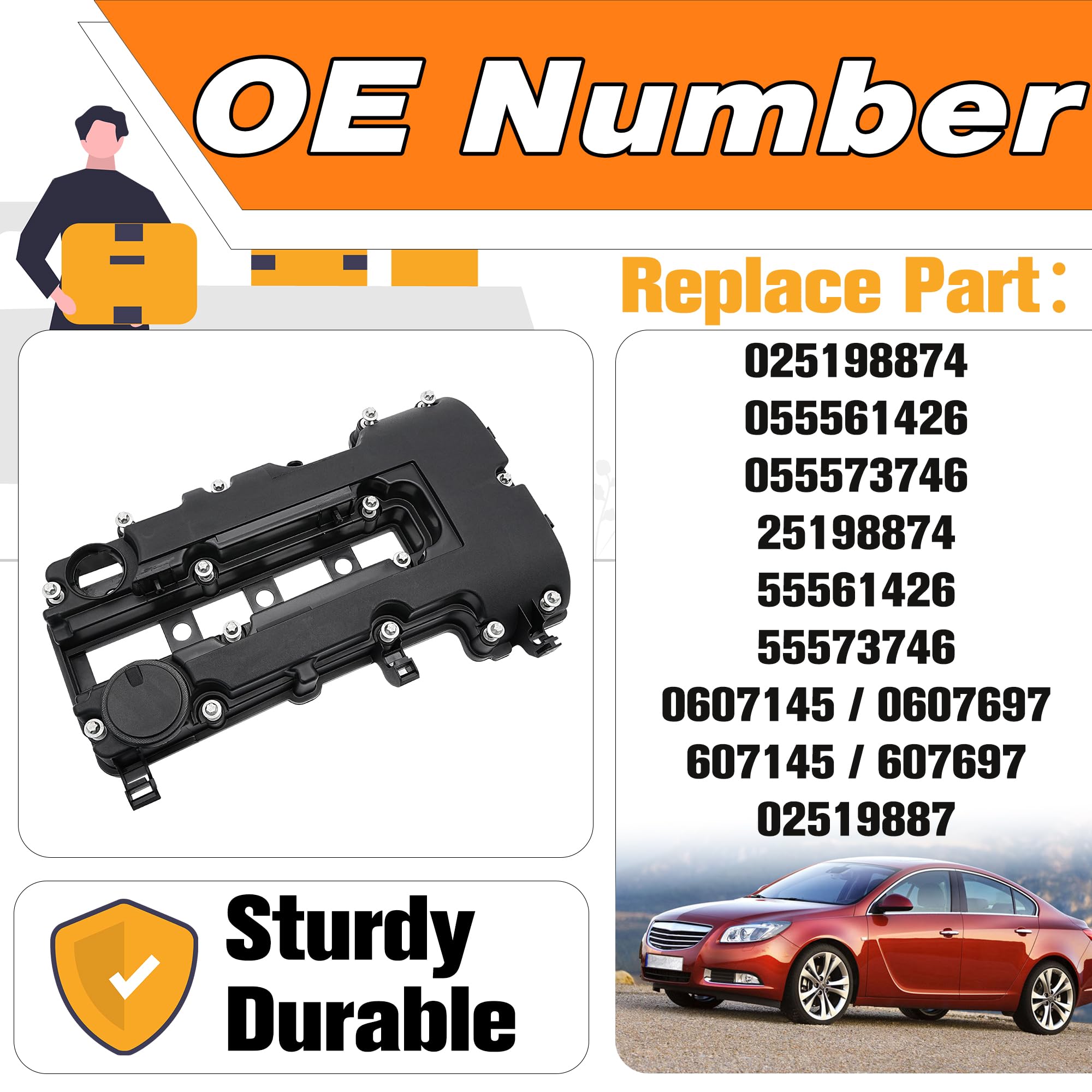 Copertura Valvola Bilanciere Compatibile per Chevy Aveo Cruze Opel Vauxhall Astra J Corsa D E Insignia A Meriva B Mokka 1.2 1.4 Sostituisce# 55573746,2005623, BK21-V405A02-CDXWAA