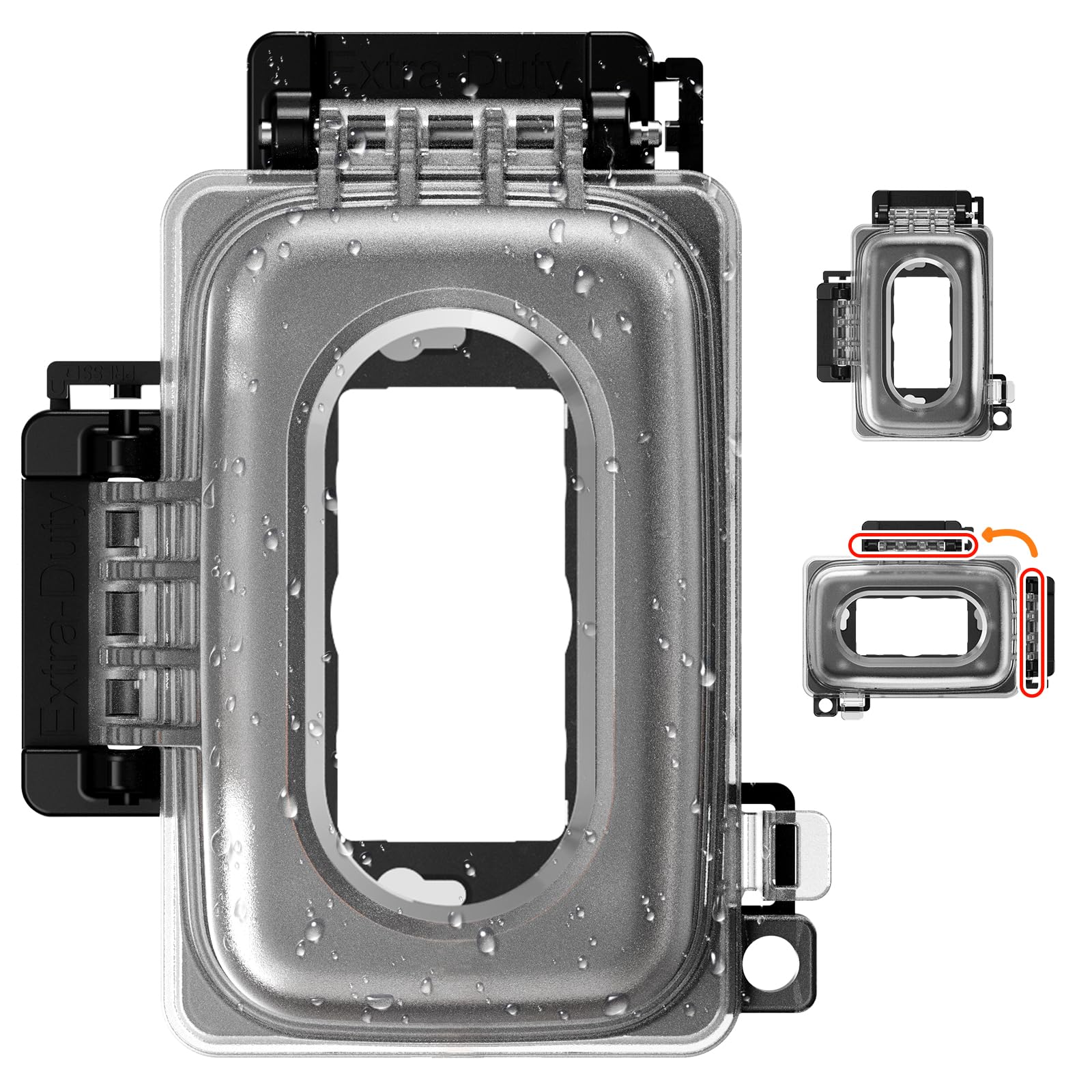 ELEGRP Weatherproof Outdoor Outlet in-Use Cover, Horizontal/Vertical Mount, Heavy-Duty Clear Cover for GFCI/Decorator Receptacles, Standard 1-Gang, UL/CUL Certified, 1 Pack