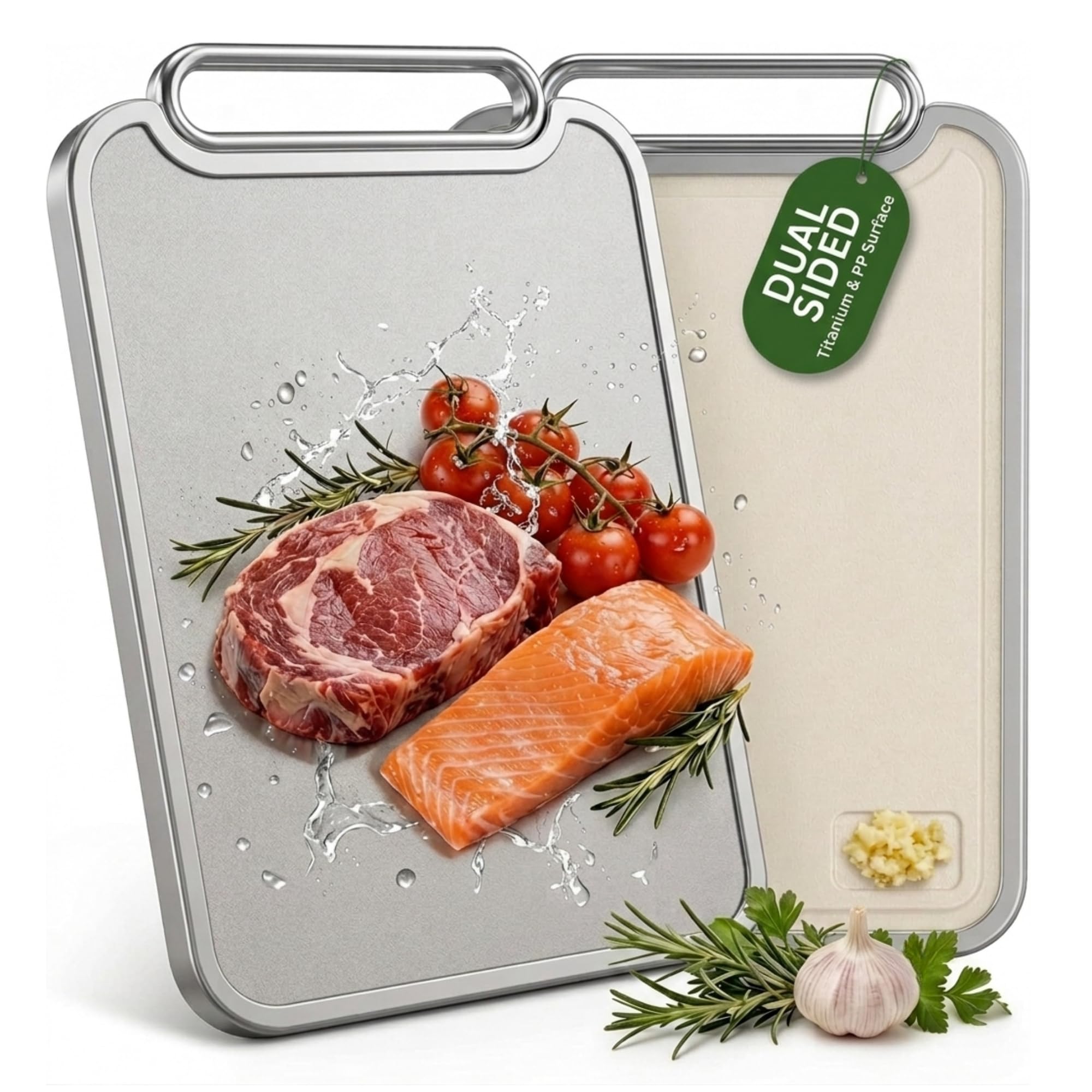 Titanium Cutting Board for Kitchen, Double Sided, 15.4 Inch