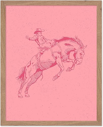 Miniatura 85 de Poster Master Póster de Rodeo marrón – Estampado retro de vaquero sobre caballo – Arte de vaquero – Arte occidental – Arte del salvaje oeste –
