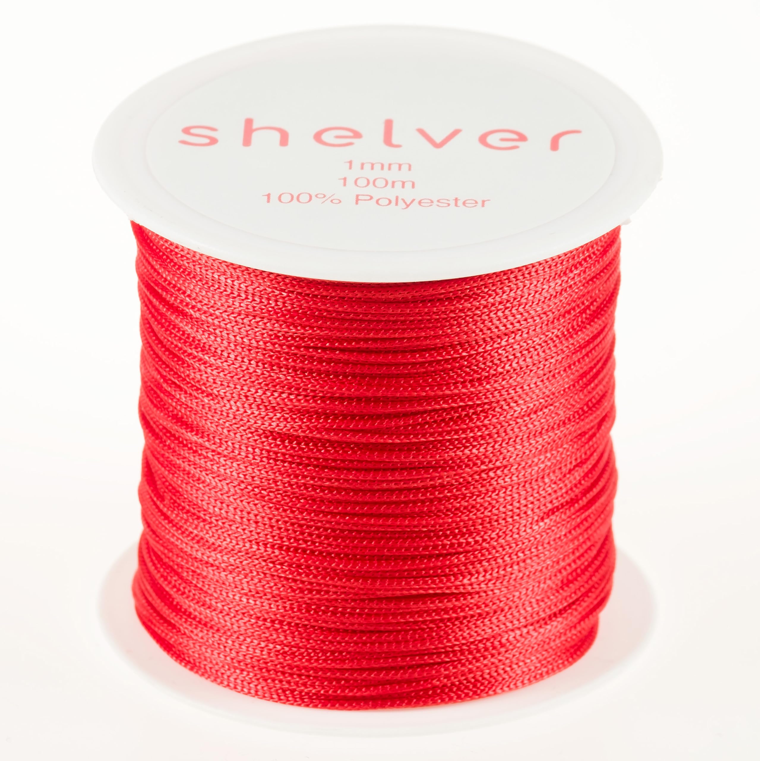 Shelver Multicolor 1Mm Red String X 100M, Nylon Cord, Available In 26 Colours, Bracelet Making, Other Crafts (Red)