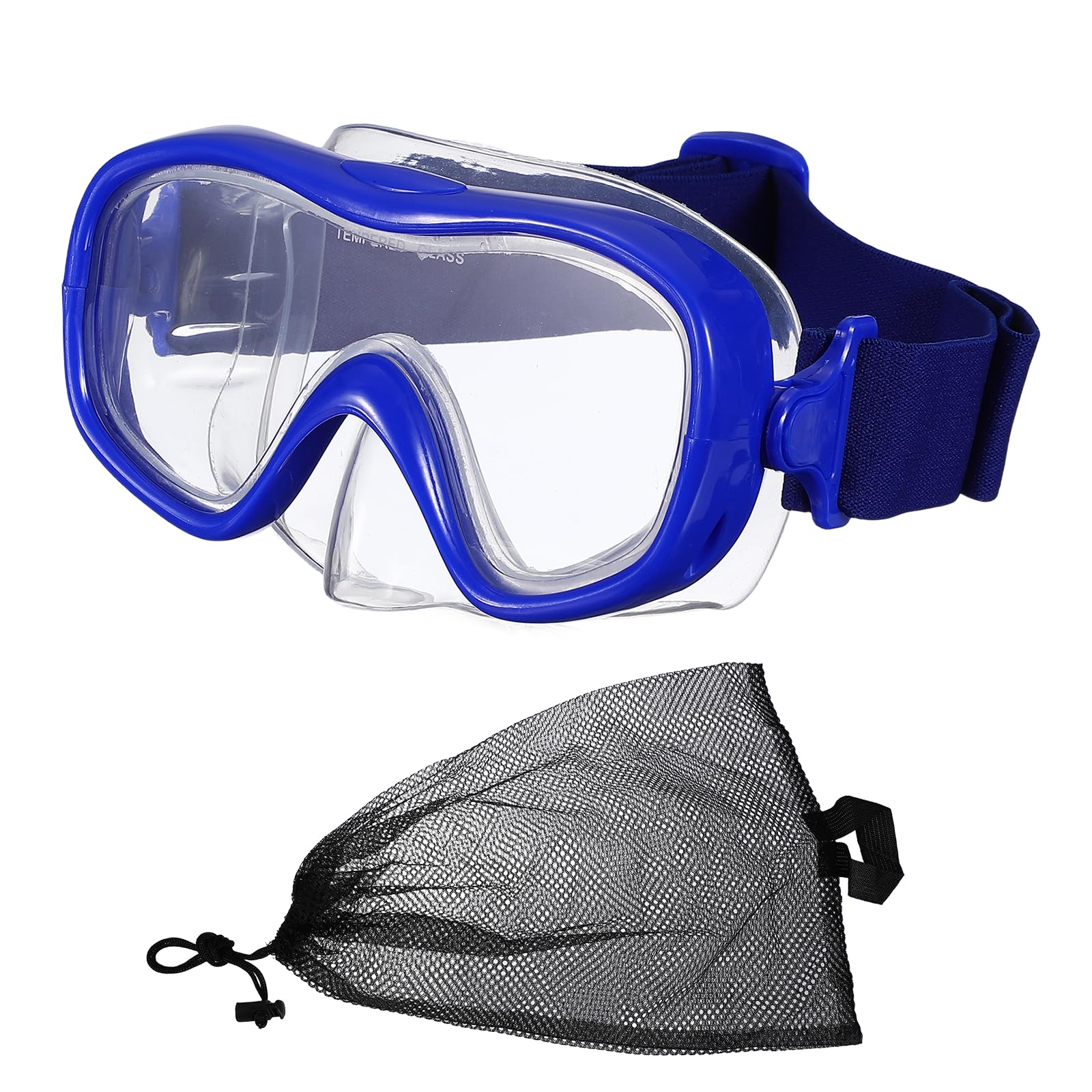 PATIKIL Swim Goggles with Nose Cover, Silicone Snorkel Mask Snorkeling Dive Gear Anti-Fog Clear Diving Mask Wide View No Blur Tempered Glass for Adult Youth Swimming Diving, Navy