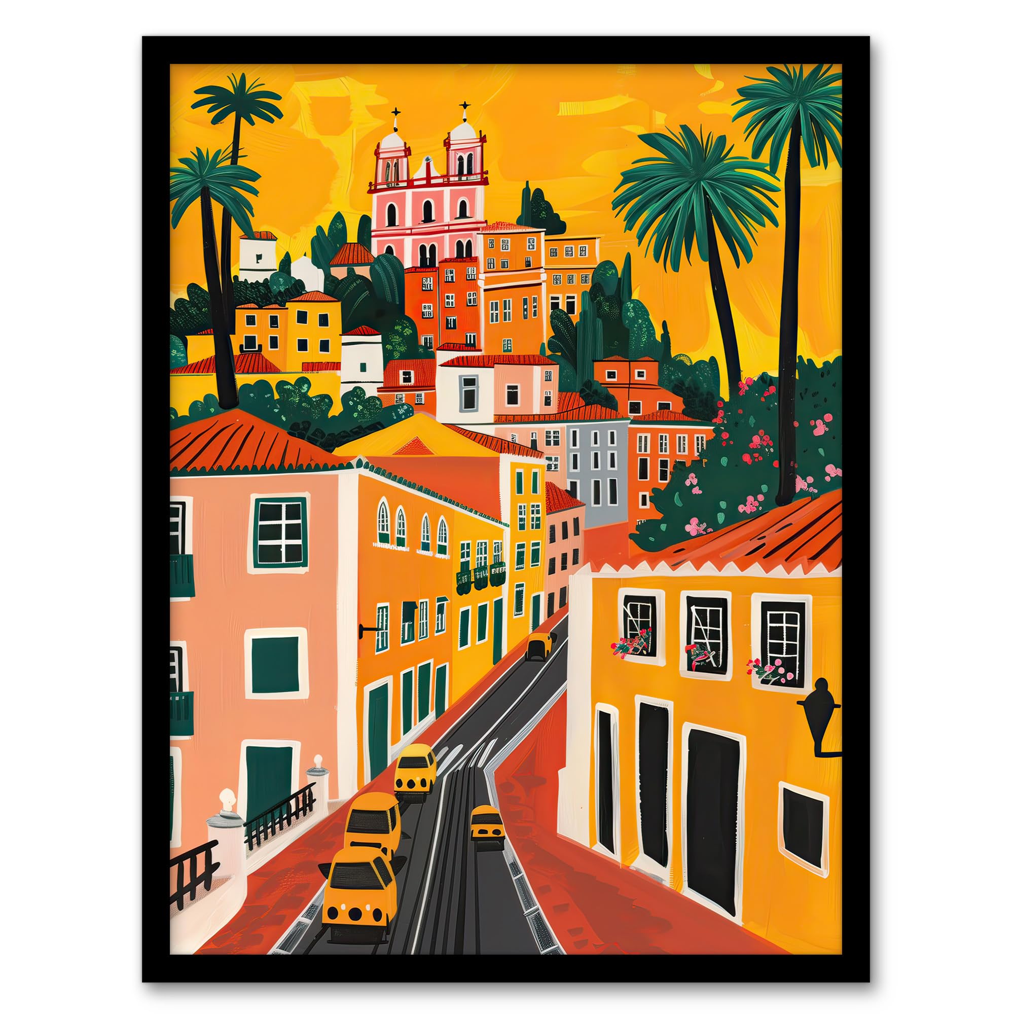 Artery8 Mexico City Santa Prisca Church Cityscape Sunset Living Room Artwork Framed Wall Art Print A4