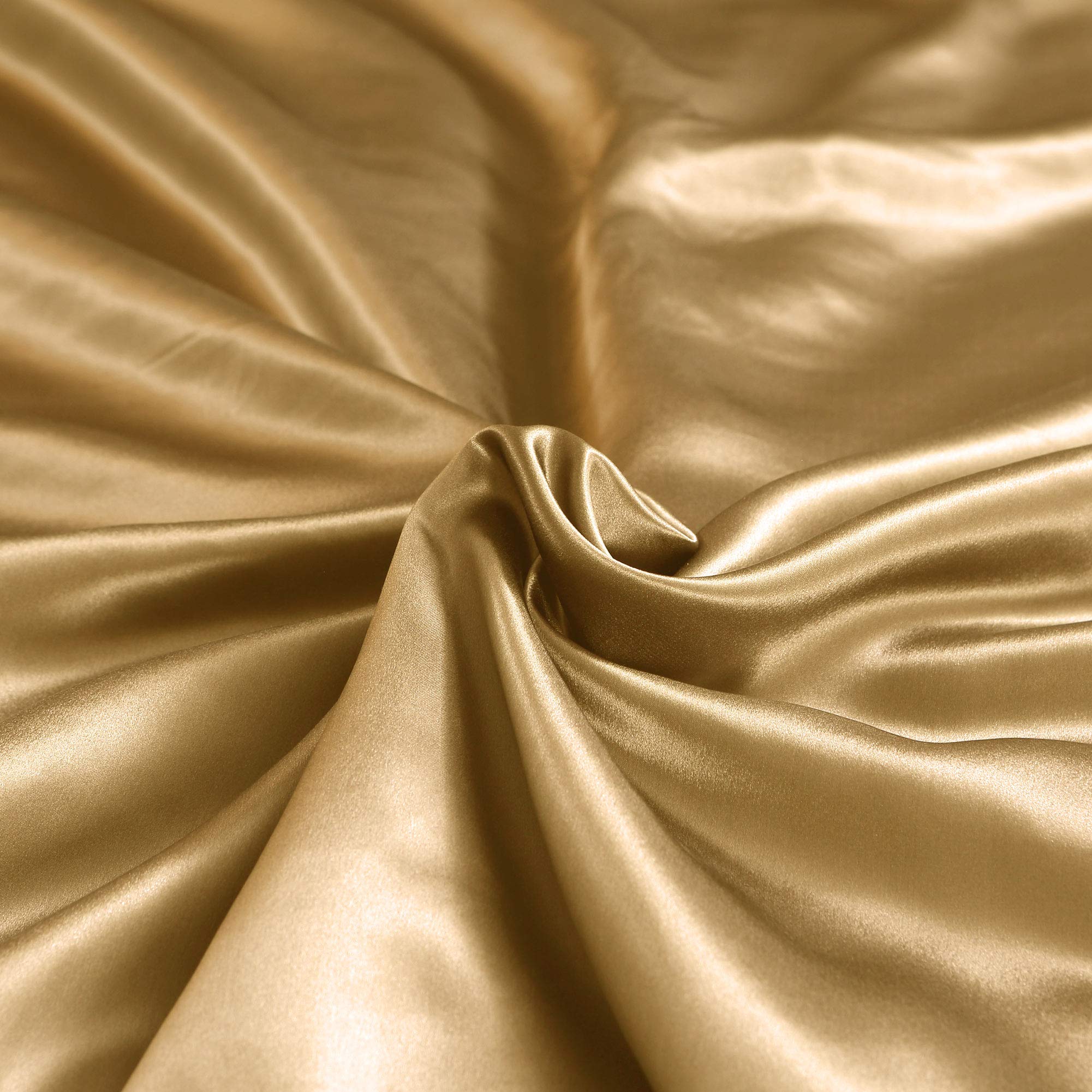 THXSILK Seide Bettbezug, Seide Tröster Cover, Seidenbettwäsche, 100% 19 Momme Bestnote Maulbeerseide Bettwäsche - Gold 135 x 200cm