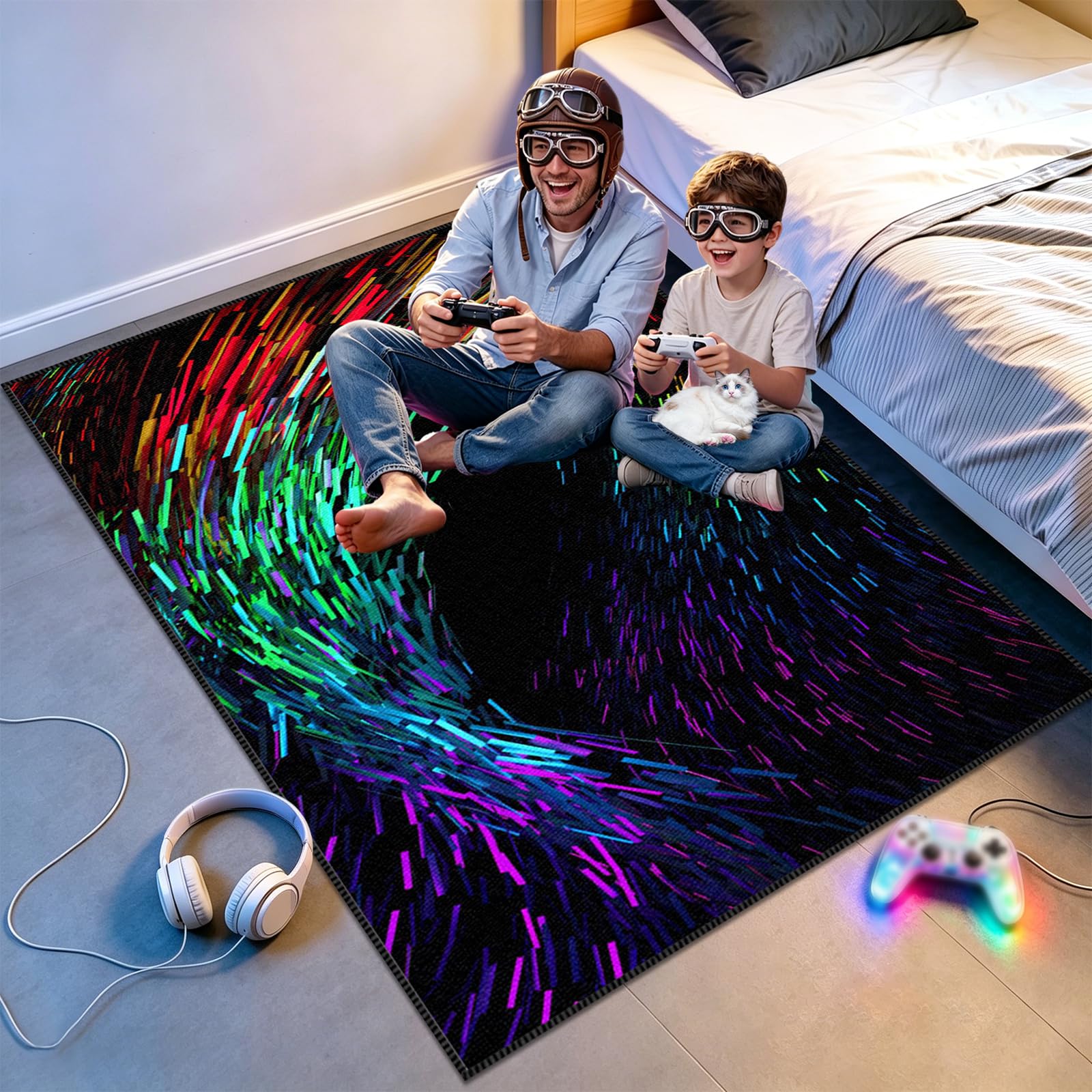 Tappeto per Sedia Gaming, Tappeto da Gioco per Cameretta dei Ragazzi, Protezione Parquet e Pavimenti Duri, Decorazione per la Sala Giochi dei Bambini, Gaming Tappeto Sedia Lavabile 90 x 140cm