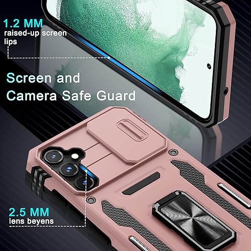 Miniatura 7 de DEERLAMN Funda para Samsung Galaxy A54 5G con cubierta deslizante para cámara + protector de pantalla (1 unidad), anillo giratorio con soporte de