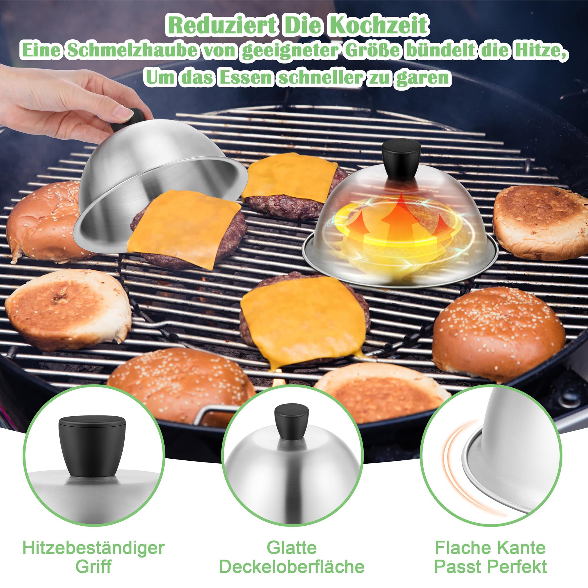 Joyfair Cubierta para hamburguesa de acero inoxidable (4)
