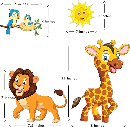 Miniatura 2 de Calcomanías de pared de animales para niños decoración de habitación de bebé calcomanías de pared de dormitorio de niños pequeños calcomanías de