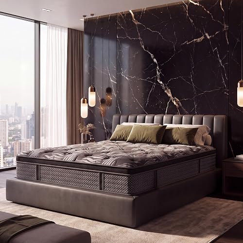 10 Inch Queen Hybrid Mattress with Gel Memory Foam & Pocket Springs | Mattress in a Box for Pressure Relief & Cool Sleep, Edge Support & Motion Isolation, Medium Firm, CertiPUR-US Certified