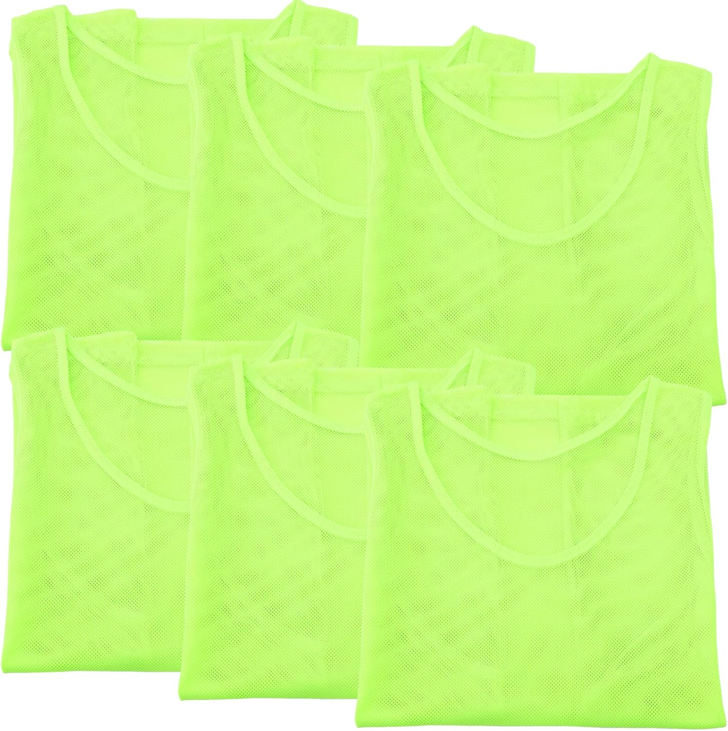 Toyvian 6pcs Adult Soccer Pinnies Mesh Football Training Vests Polyester Breathable Washable Sports Pinnies for Team Practice and Group Training