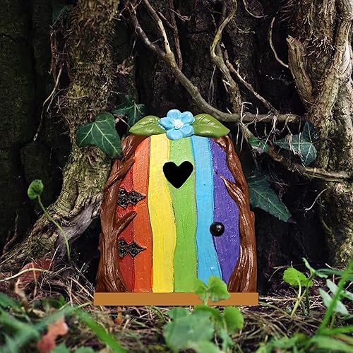 Miniatura 2 de 1 puerta de gnomo de hadas en miniatura, adornos de decoración de puerta de cuentos de hadas, decoración de puerta de árbol enano de hadas de