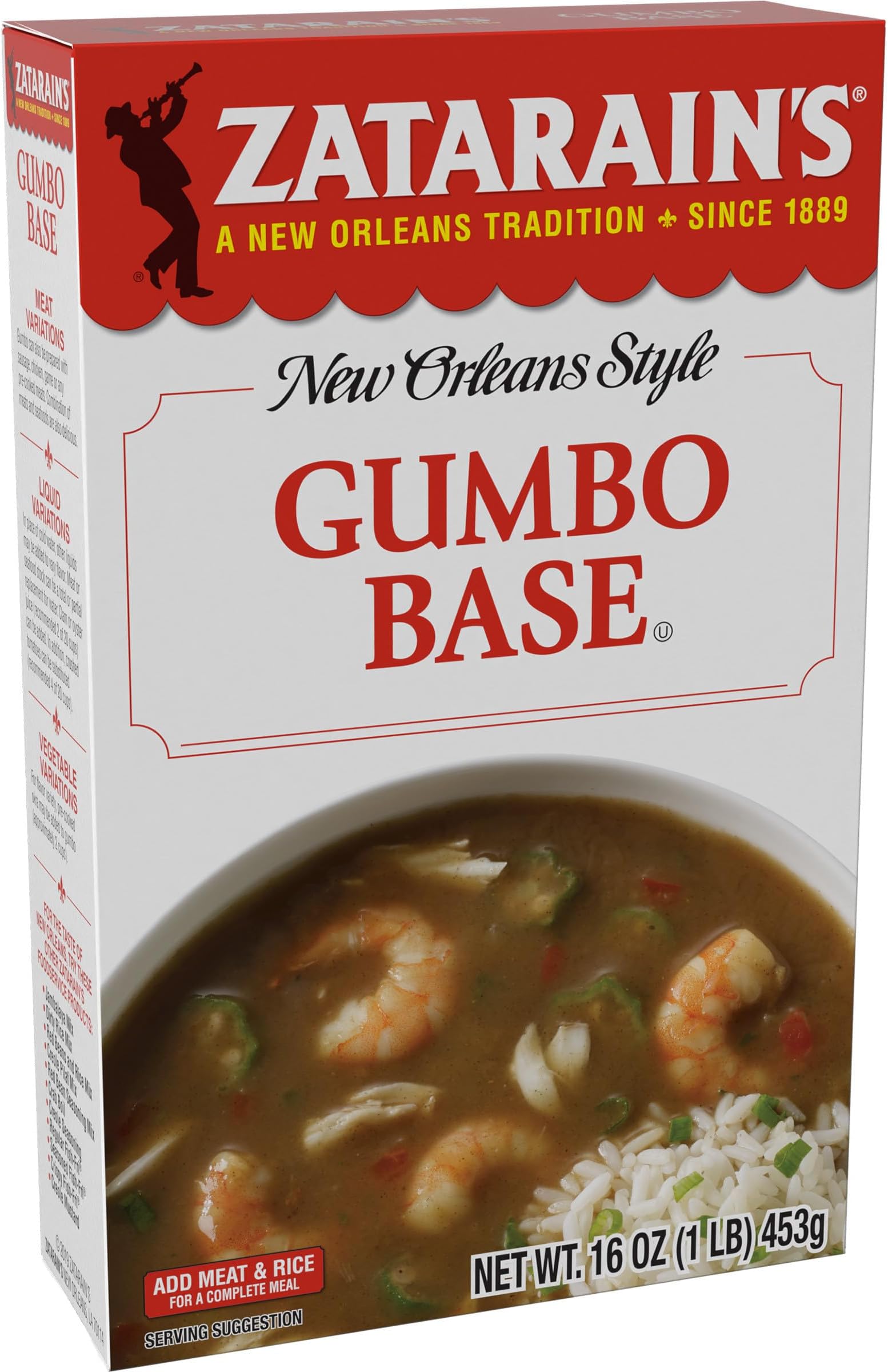 Zatarain's New Orleans Style Gumbo Base, 16 oz - One 16 oz Box of Gumbo File Base, Perfect for Traditional South Louisiana Gumbo