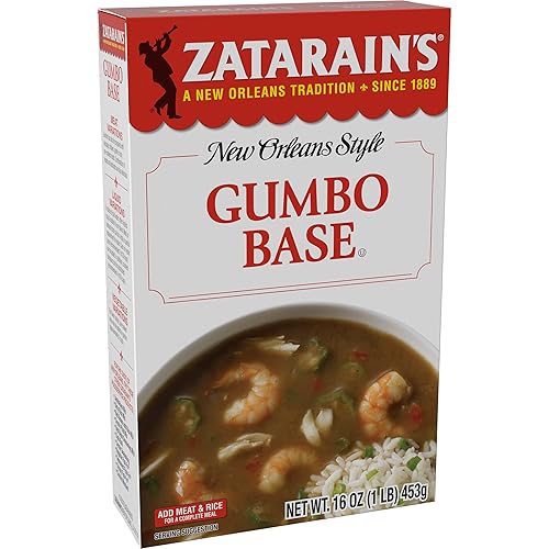 Zatarain's Base de Gumbo al Estilo de Nueva Orleans, 16 oz - Una caja de 16 oz de base de gumbo file, perfecta para el gumbo tradicional del sur de