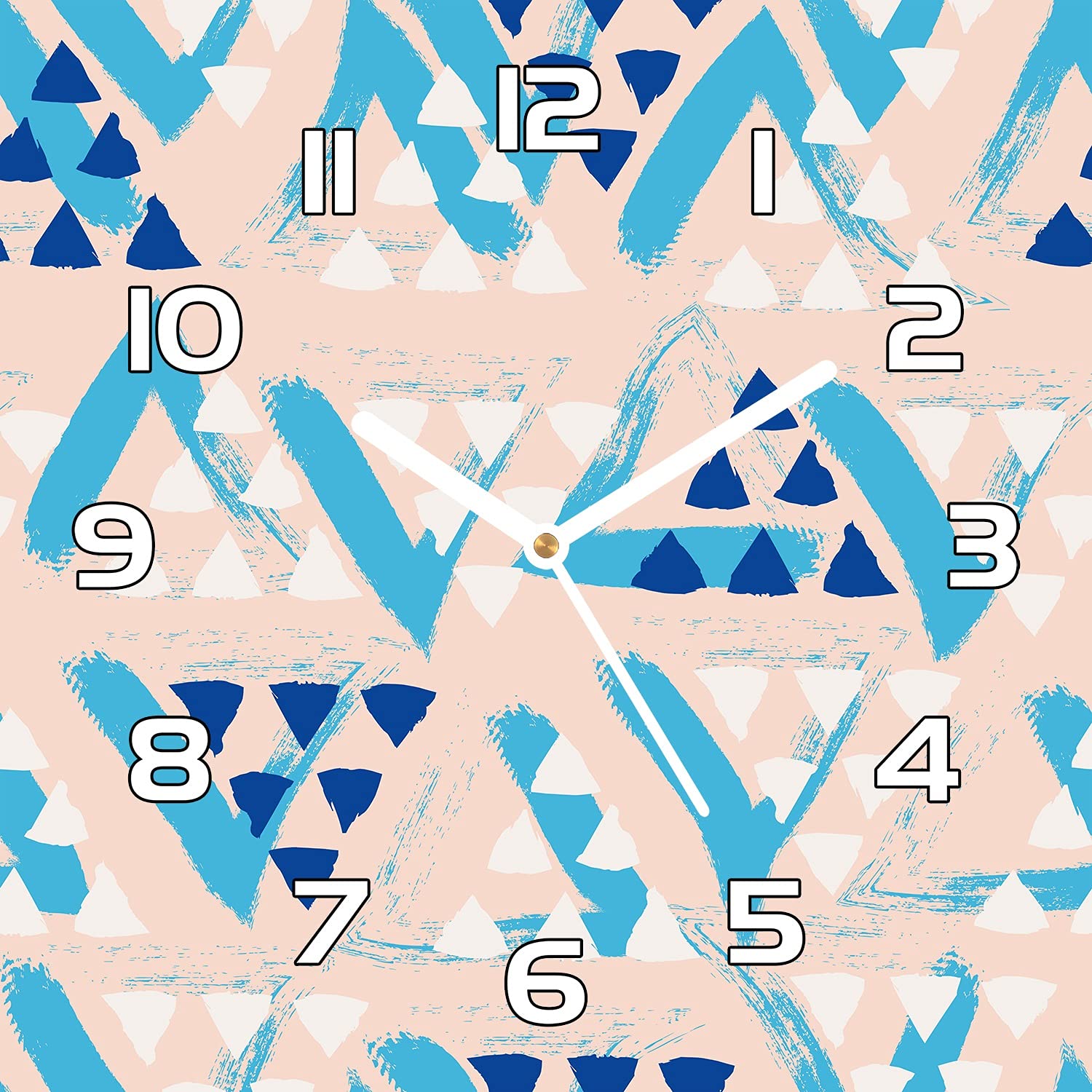 Horloge en verre de sécurité Coloray 30x30 cm motif Trianglesdesign