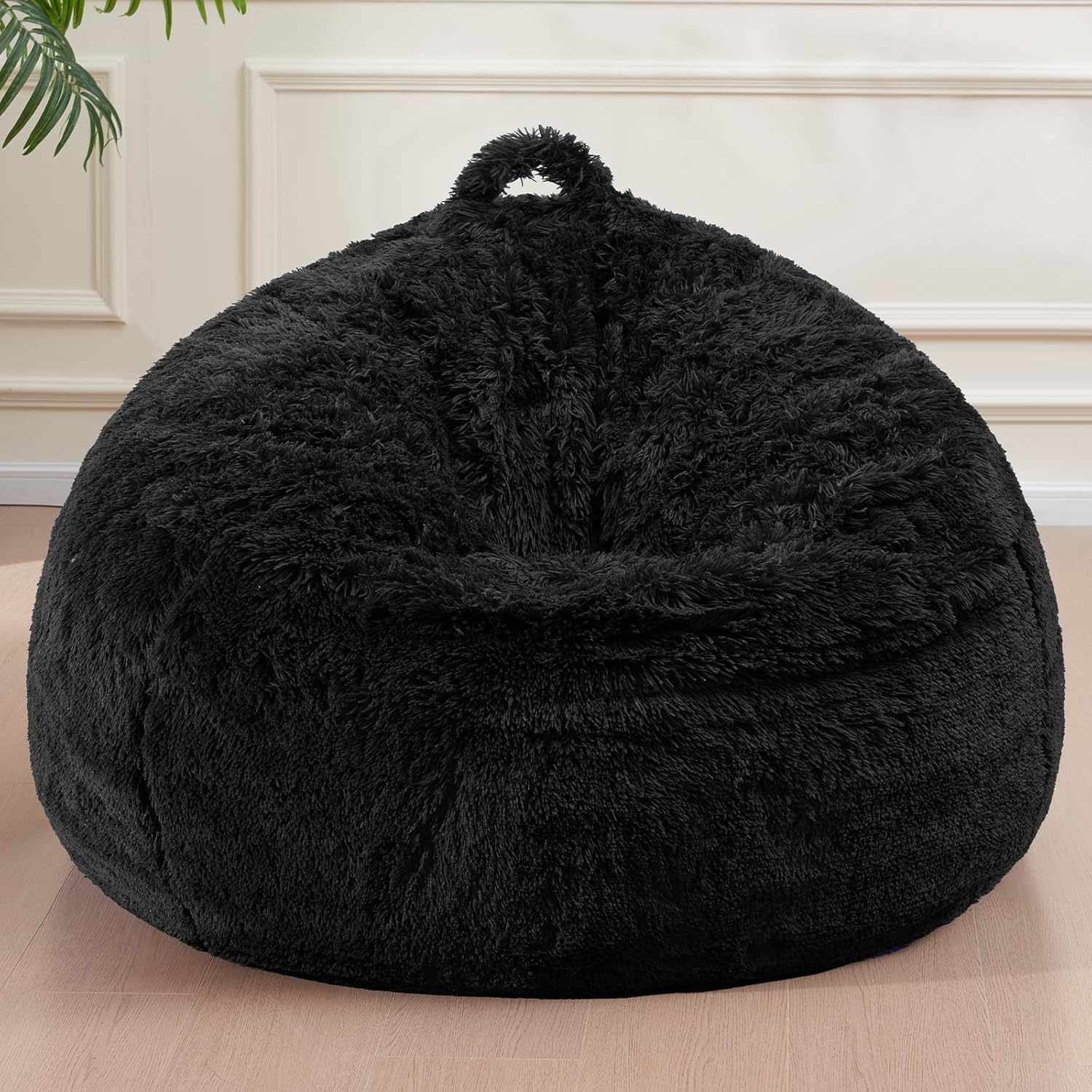 Puff Gigante de Piel Sintética de Pelo Largo Silla Grande de Puf - Muebles Gigantes Rellenos de Espuma con Fundas Lavables a Máquina Sofa Puf Gigante Moderno sin Relleno