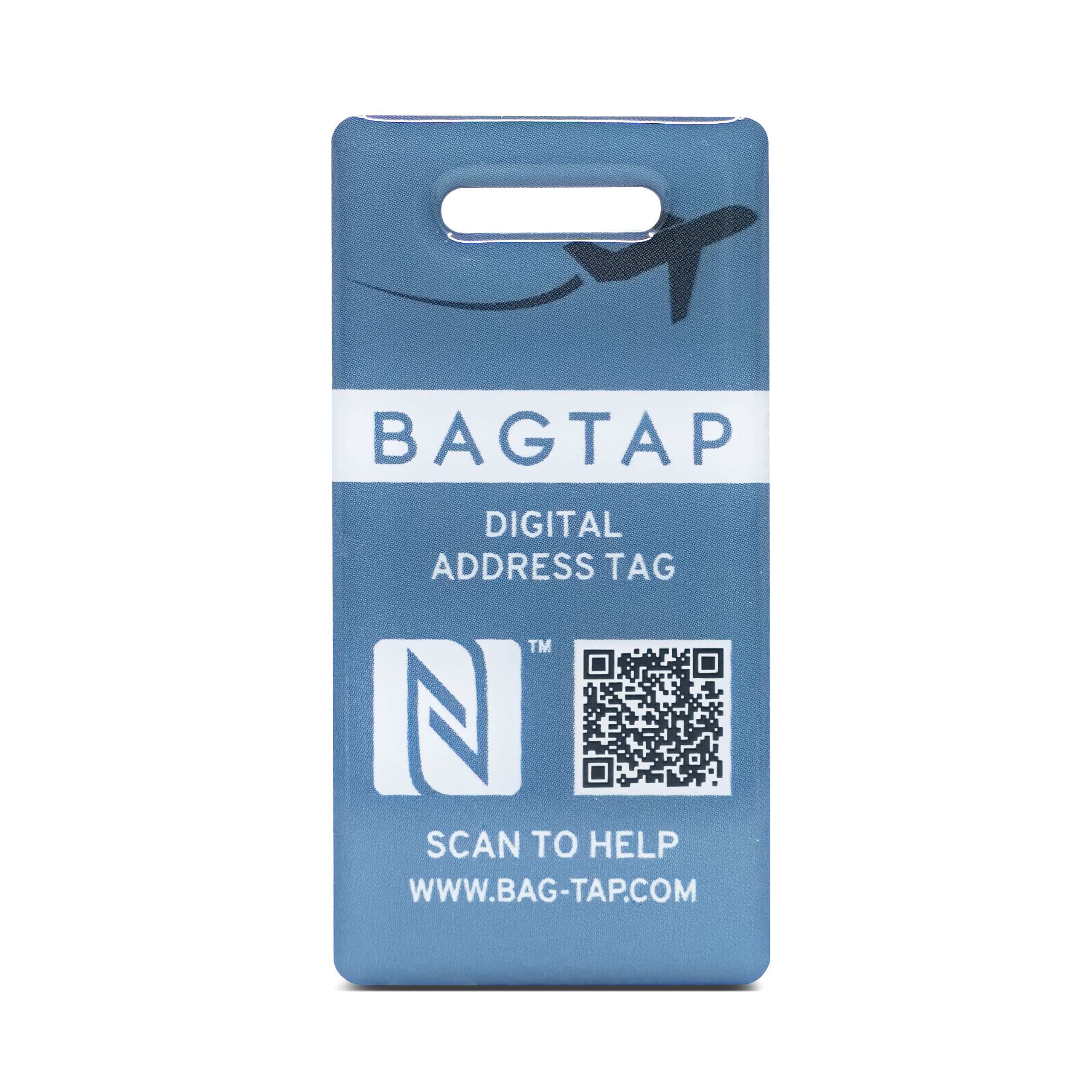 Etiqueta de equipaje digital con NFC y código QR, 30 x 60 mm, Pvc_azul claro, azul claro, Moderno, innovador