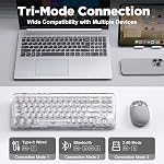 YUNZII X71 Wireless Hot Swappable Transparent Mechanical Keyboard with Clear Keycaps, 68% Layout, BT5.0/2.4G/USB-C Gasket Mount Wireless RGB Backlit for Windows/Mac (Crystal Ice Switch,White)