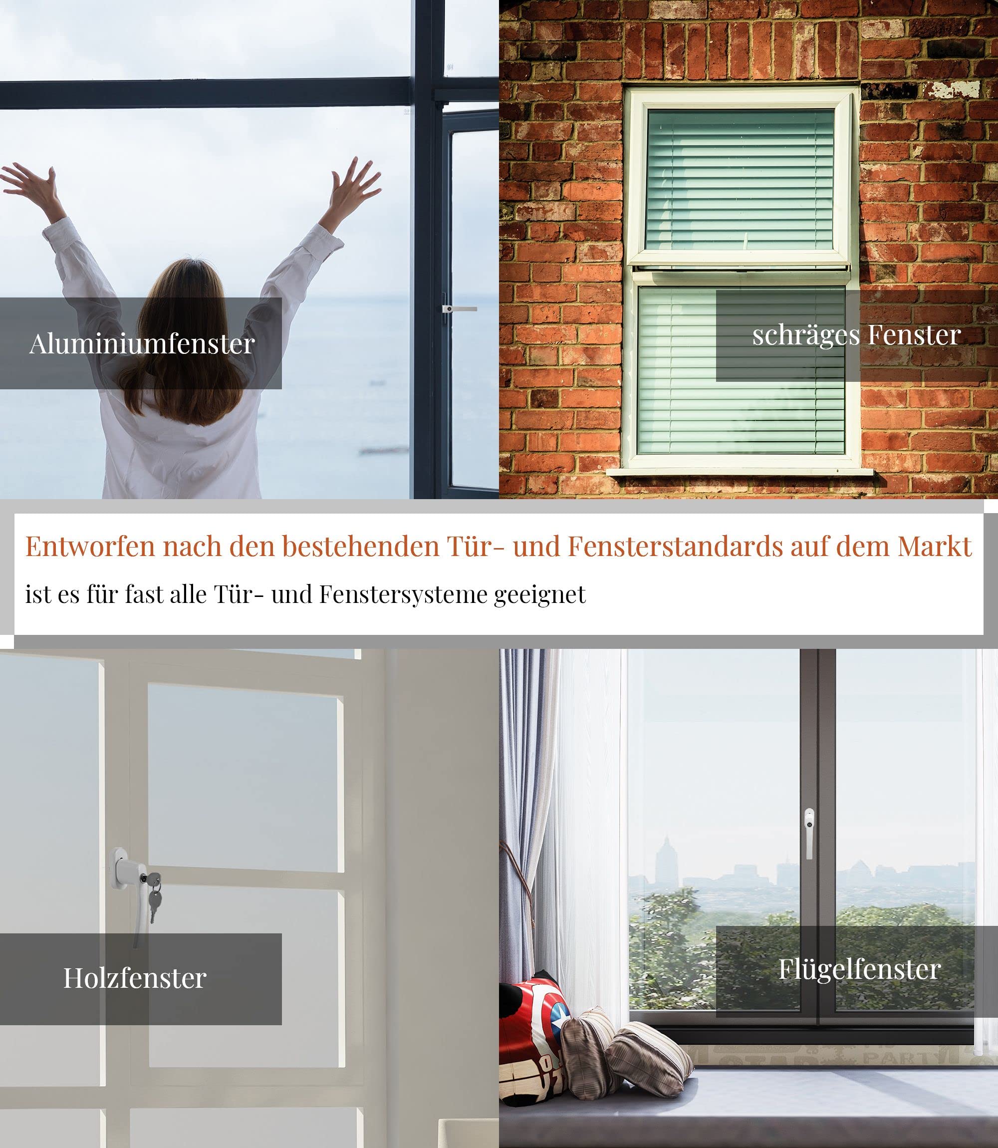 Lospitch fenstergriff abschließbar Aluminium 8 Stück 7×35, Fenstersicherung mit Schloss in Stiftlänge 35mm, Fenstergriffe Weiß