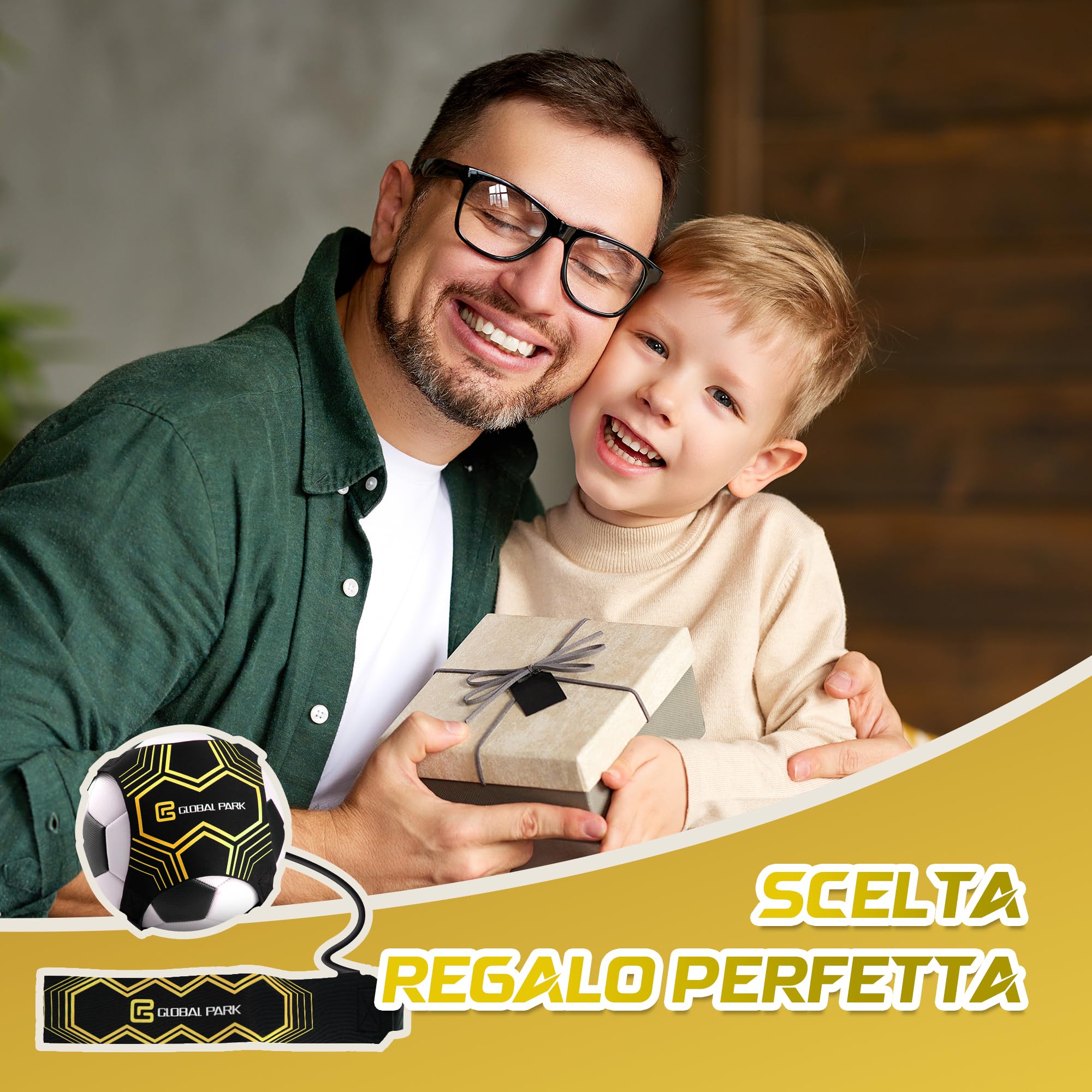 Global Park Trainer da Calcio Attrezzatura Banda Elastica per L’Allenamento Individuale con Cintura Regolabile per Bambini Adulti