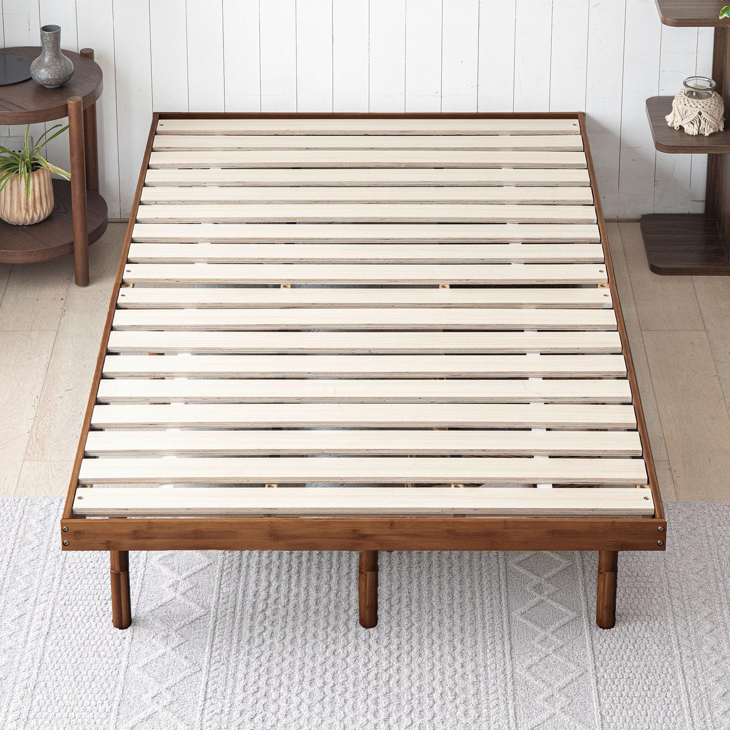 Amazon｜モダンデコ ベッド すのこベッド ダブル 耐荷重500kg 3段階 高