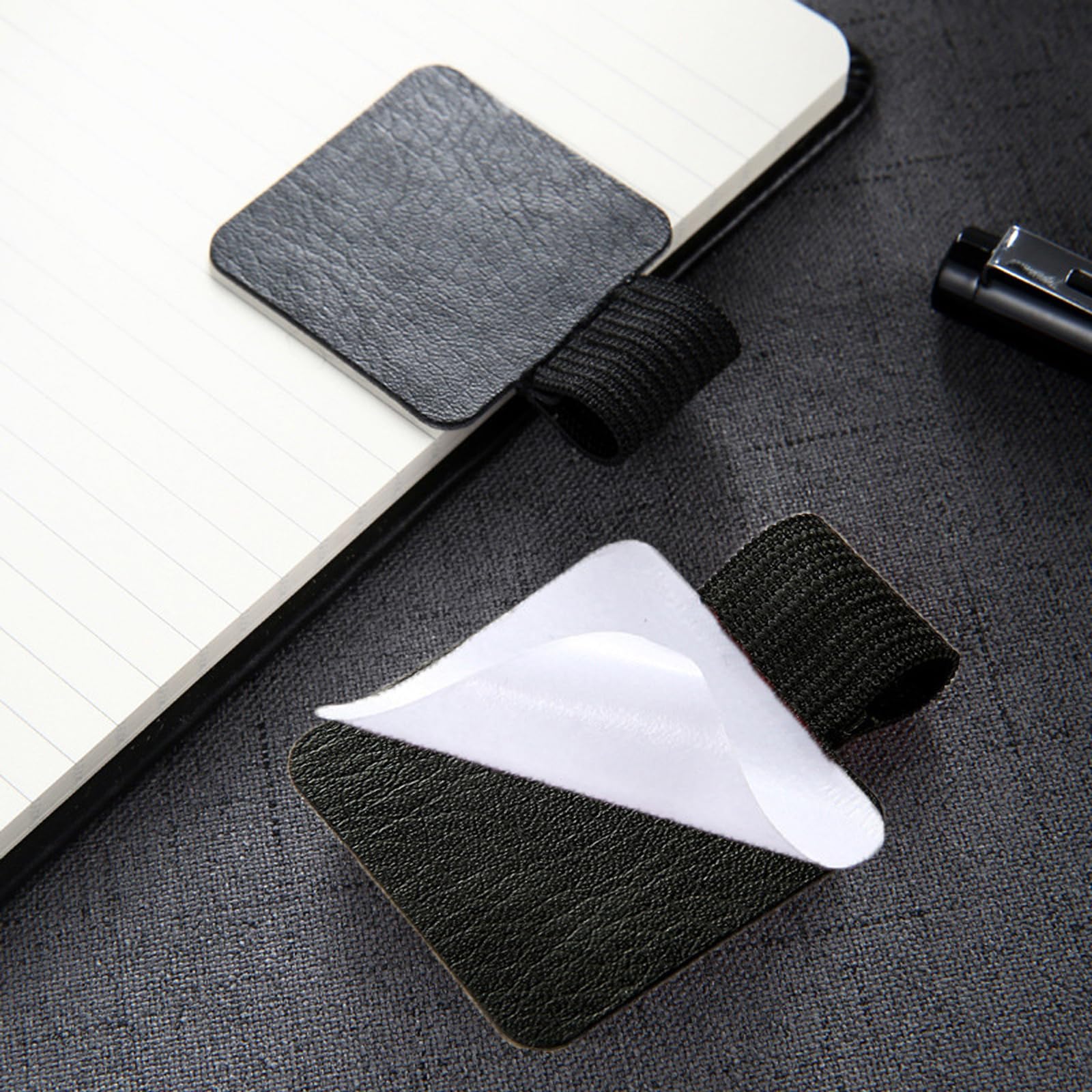 10 Portapenne Adesivi In Pelle Con Elastico - Per Notebook E Agende | 10 Colori