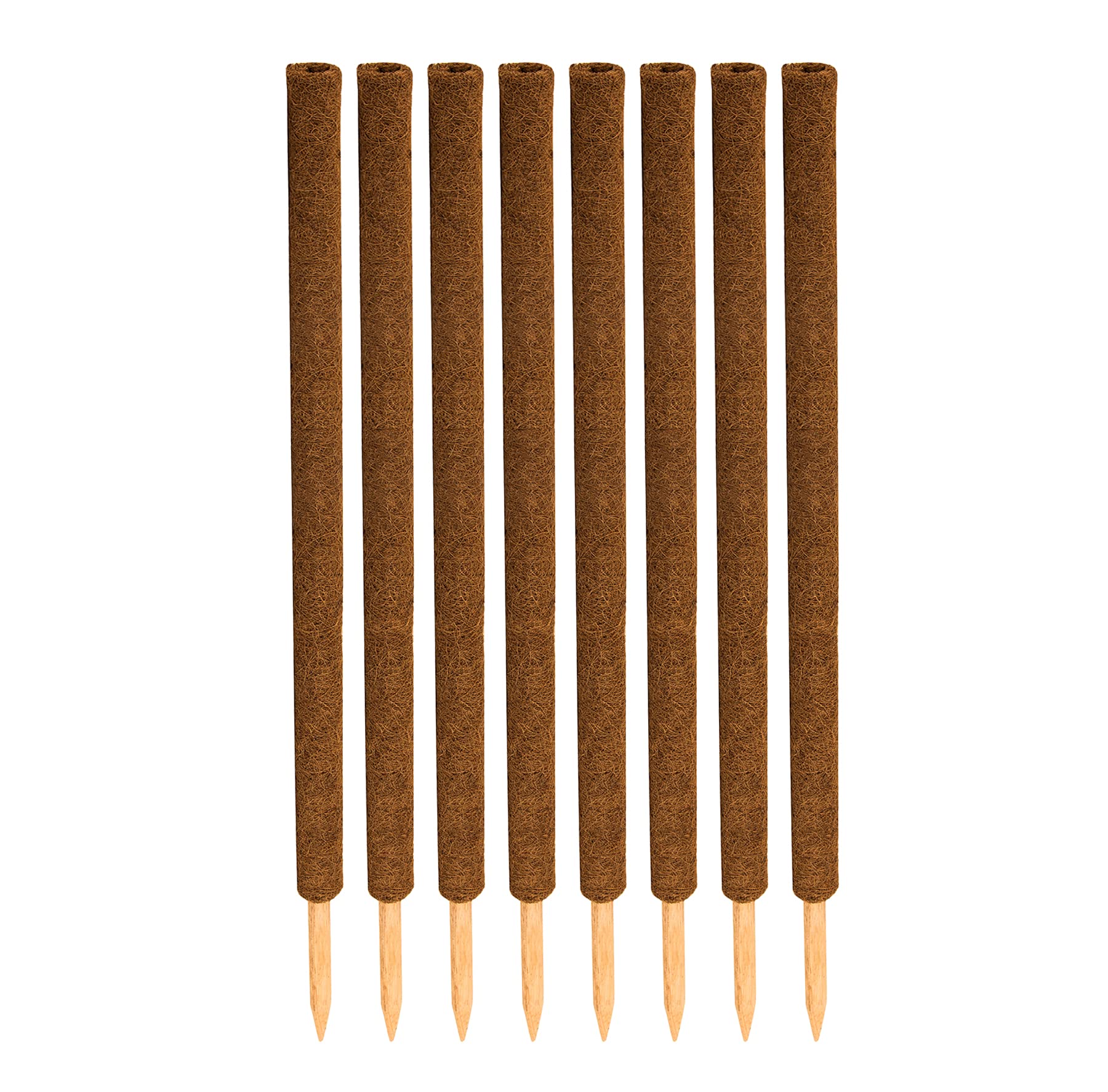 Lot de 8 tuteurs de fleurs en coco - 110 cm - Pour décoration - En fibre de coco naturelle - Extensible
