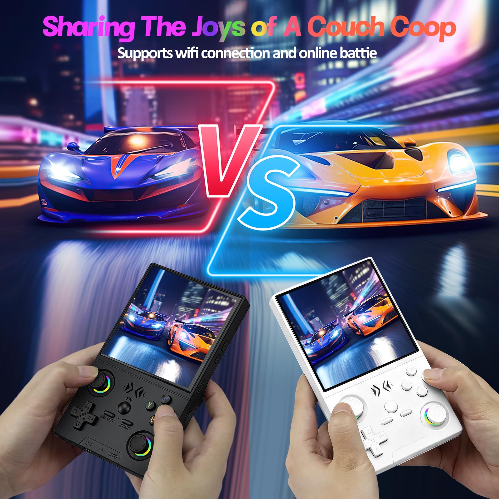 XF40V Retro Handheld Game Console, Retro Gaming Console 4.0'' IPS Screen Linux System Built-in 64G TF Card, Open Source Linux System, Preloaded 20000+ Classic Games, Portable Video Gaming (Black-64G)