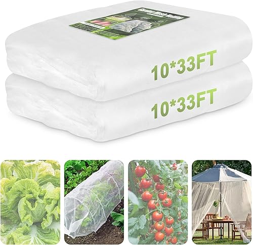 Red de jardín, paquete de 2 mallas ultrafinas de 10 x 33 pies, protección contra plagas para pájaros, mosquiteros, plantas, cubierta para verduras,