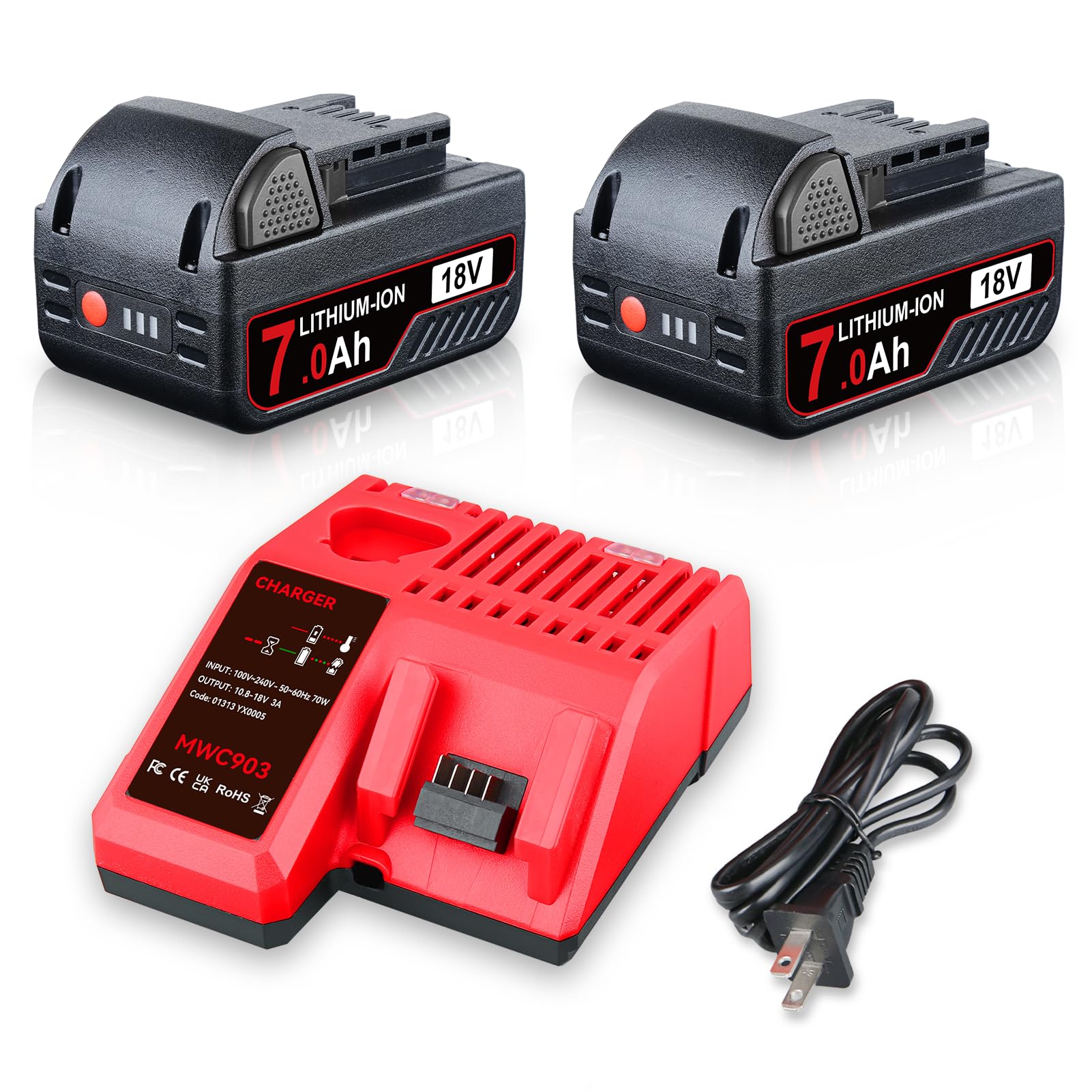 THISS 7.0Ah 2Pack 18V Battery Replacement for Milwaukee 18V