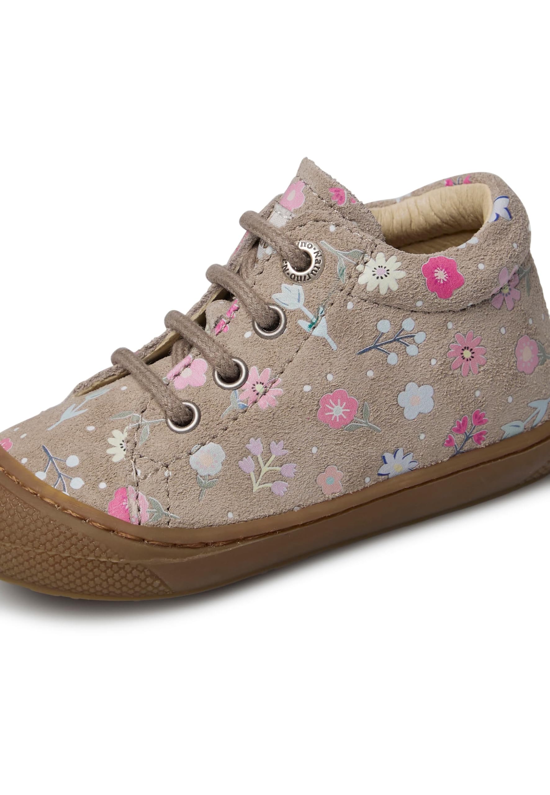 Naturino Lauflernschuhe aus Veloursleder mit Blumenprint