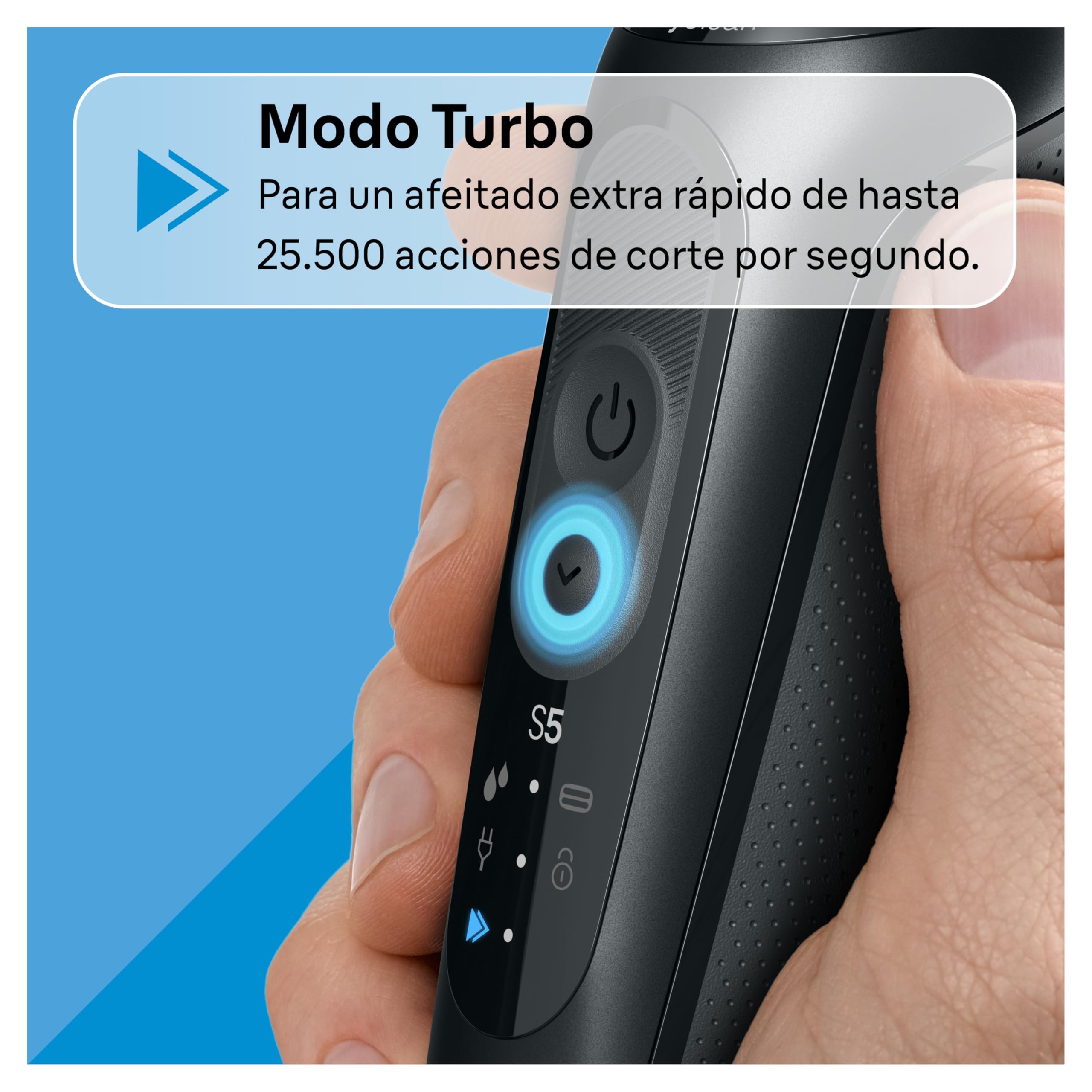 Braun Series 5 Afeitadora Eléctrica Hombre, 52-N7200cc, Negra | Máquina de Afeitar Barba Recargable, con Centro de Limpieza SmartCare Y Recortadora de Precisión, 2 Modos de Afeitado