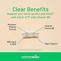 Vista 3 de 5-HTP Plus+ 200 mg NatureWise, acción gradual avanzada, ayuda al control del apetito y la pérdida de peso natural, mejora del estado de ánimo, ayuda