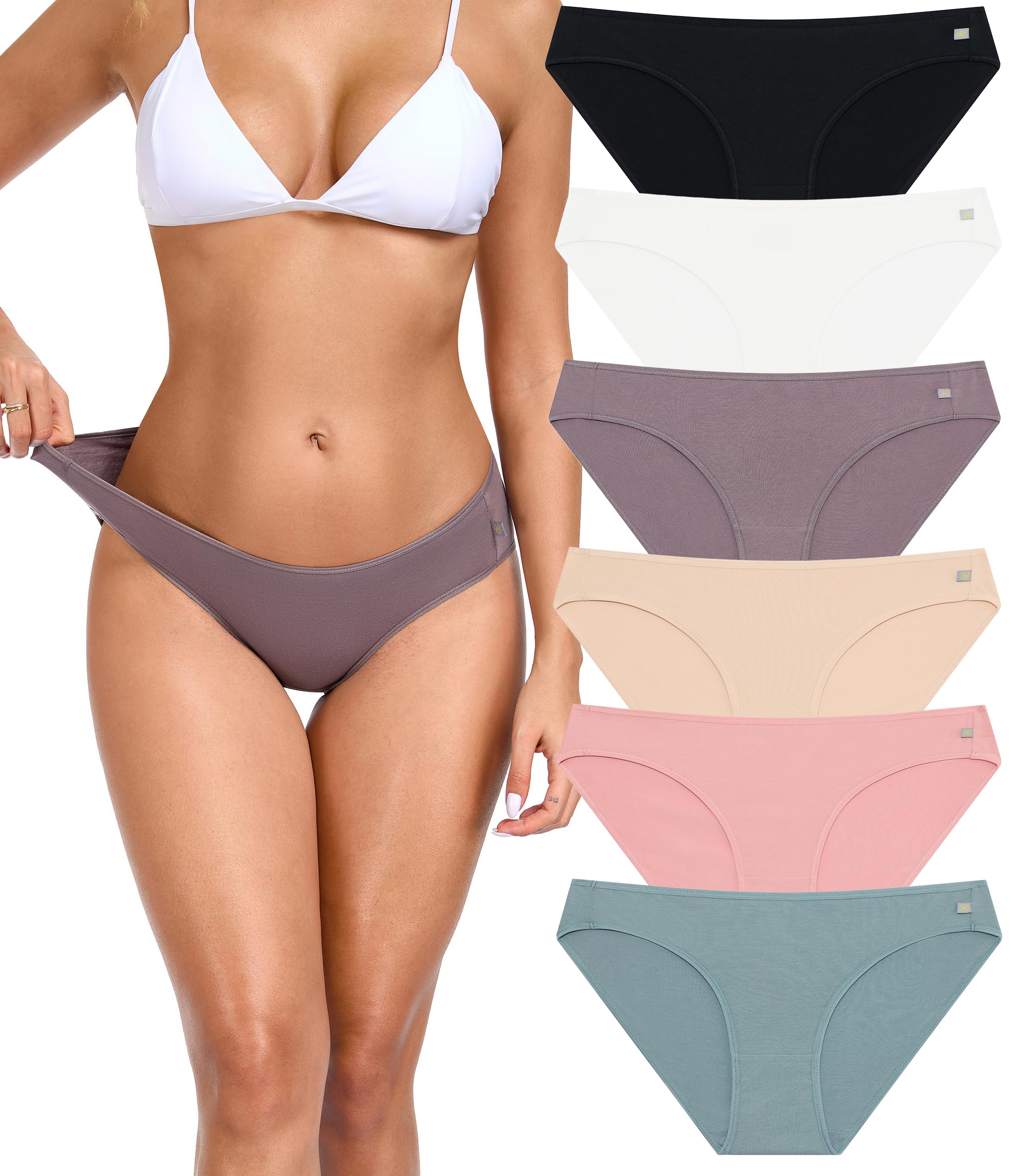 EA'S SECRET Unterhosen Damen Baumwolle Mehrpack Hipster Atmungsaktive unterwäsche Damen Basic Bequem Bikini Panties
