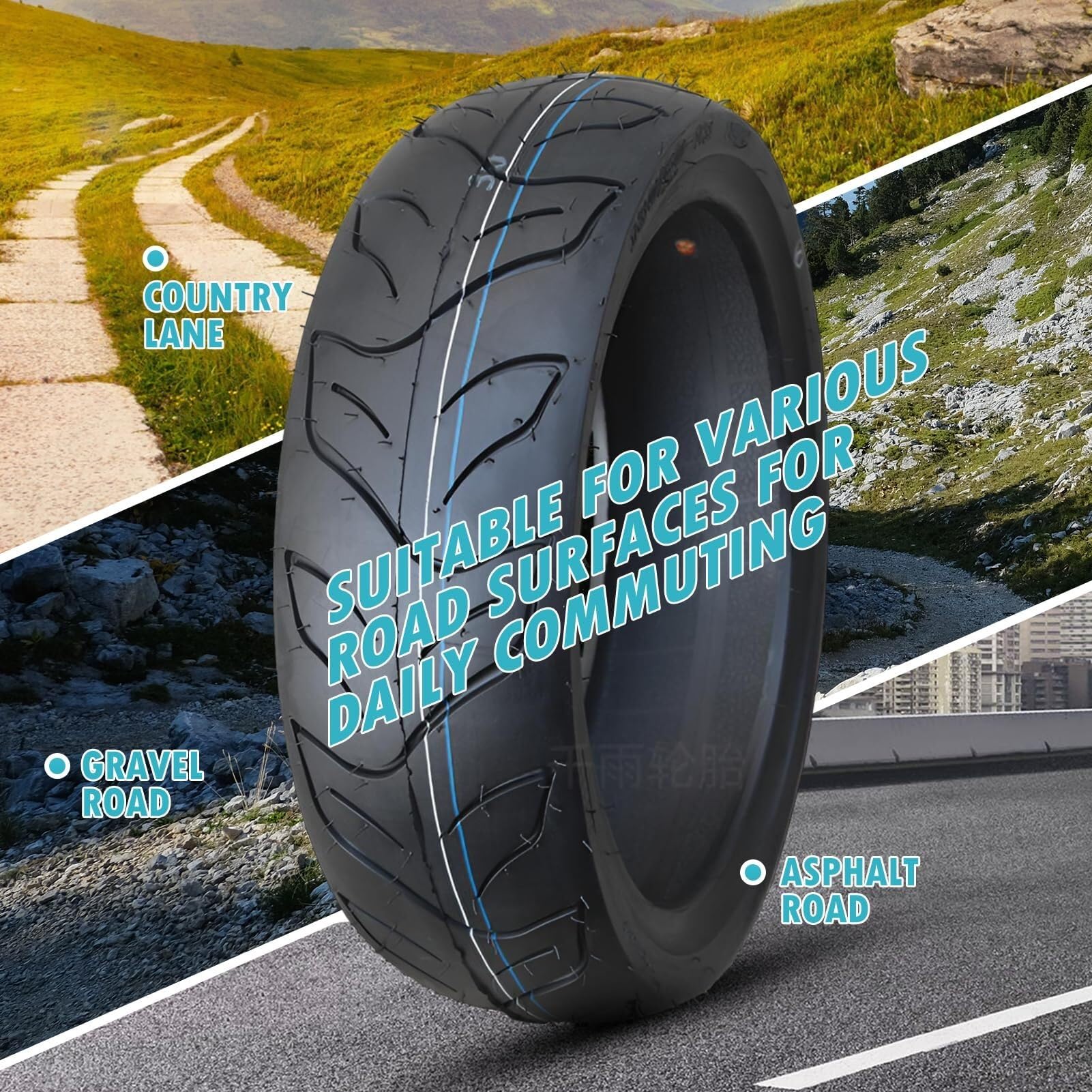 130/60-13 Opona Motocyklowa Tubeless Profil Miejski Niski Opór Toczenia 130/60/13 6PR 60J 130 60 13 280kPa 250kg Przedni Tylny