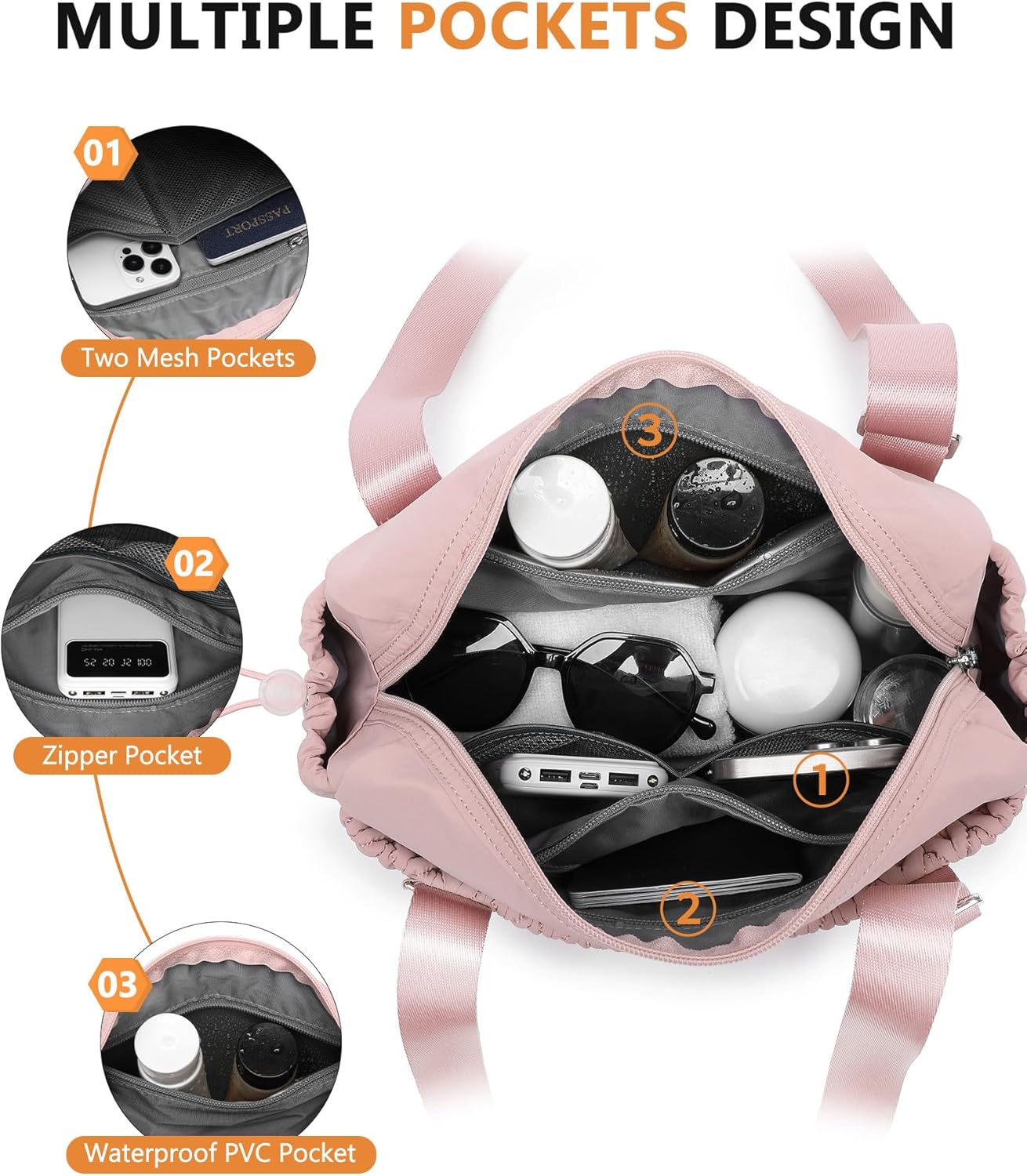 Small Gym Bag for Women Quilted Mini Tote with Wet Compartment and Coin Purse, Cute Duffle Bag for Girls Workout Sport Travel - Image 4